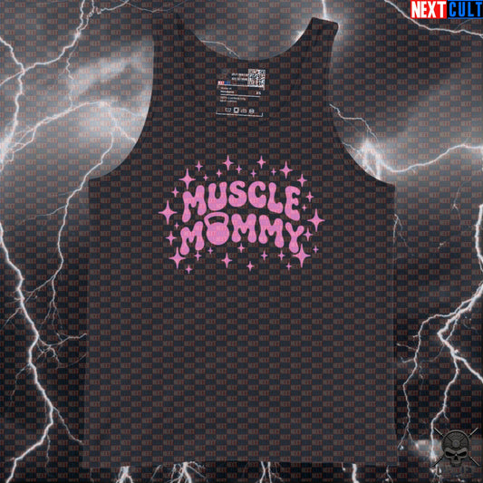 Muscle Mommy Tank Top Pink Kettlebell Gym Design for Women & Female Lifters Tank Tops Next Cult Brand