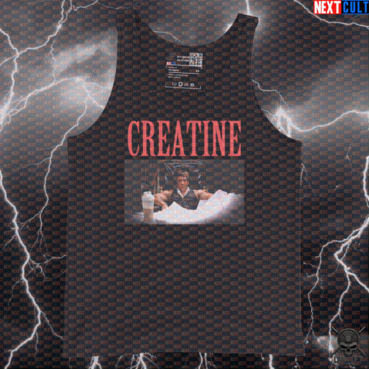Creatine Tank Top Miami Crime Gym Parody for Bodybuilders, Lifters, Gym Bros & Workout Fans Tank Tops Next Cult Brand