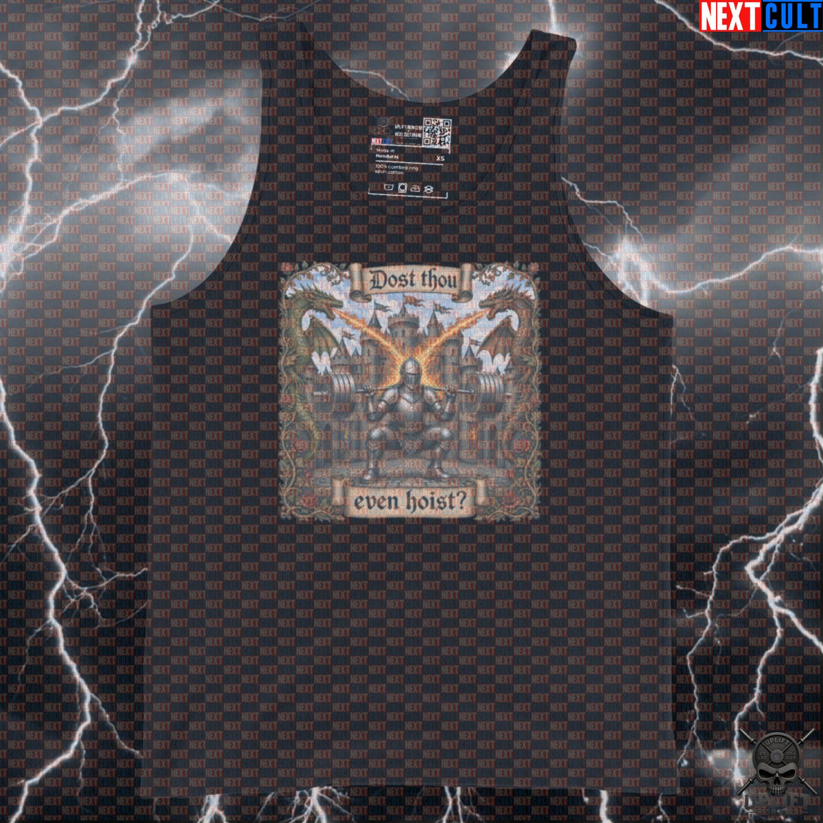 Medieval Gym Tank Top – Dost Thou Even Hoist Knight & Dragon Muscle Shirt for Lifters | Tank Tops | ["Bodybuilding", "Fitness", "Gym", "Knight", "Leg Day", "NCB", "Powerlifting", "Workout"]