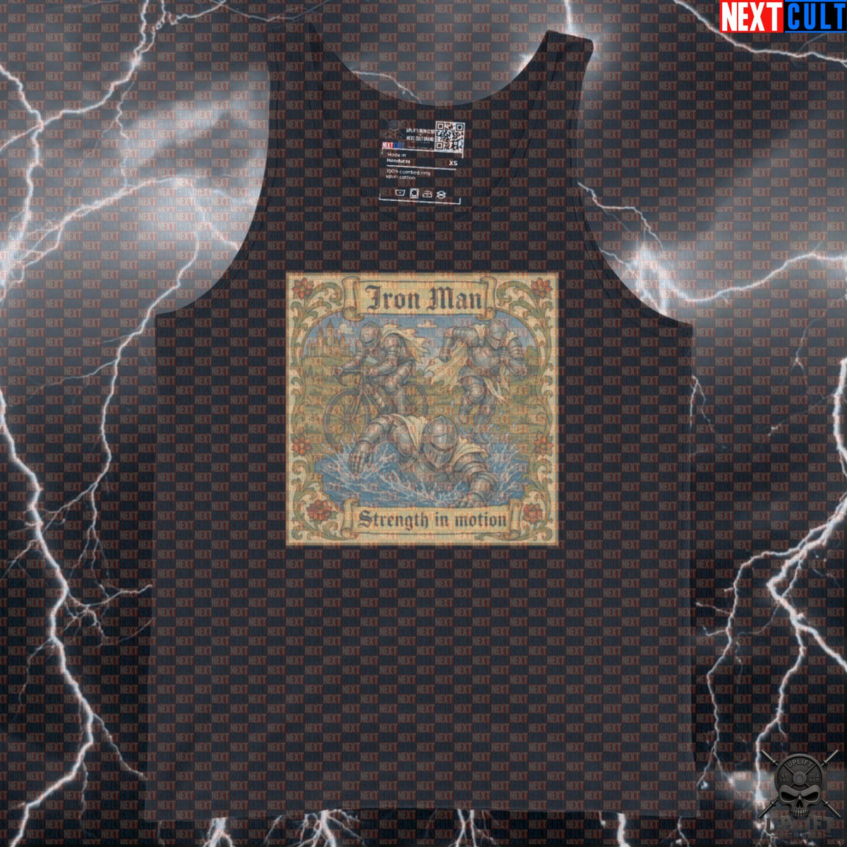 Hybrid Athlete Tank Top – Iron Man Medieval Triathlon Muscle Shirt for Endurance Racers | Tank Tops | ["Cardio", "Fitness", "Gym", "IRONMAN", "Knight", "NCB", "Triathlon", "Workout"]