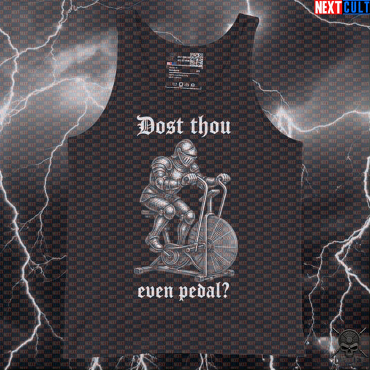Gym Tank Top Dost Thou Even Pedal Medieval Air Bike Humor for CrossFit & Conditioning Tank Tops Next Cult Brand
