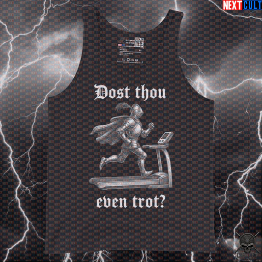 Running Tank Top Dost Thou Even Trot Medieval Knight Muscle Shirt for Treadmill Cardio Tank Tops Next Cult Brand