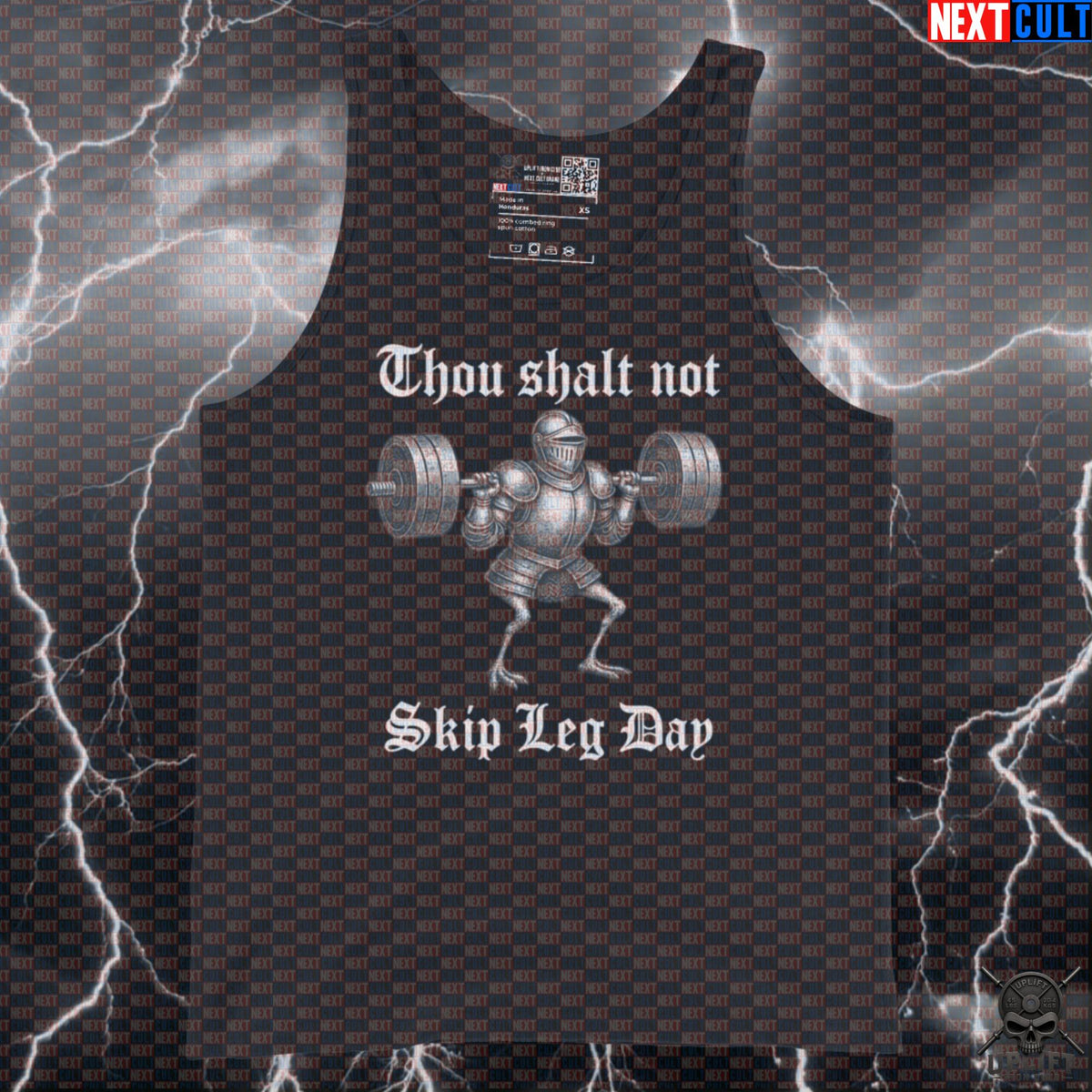 Leg Day Tank Top Thou Shalt Not Skip Leg Day Medieval Gym Muscle Shirt for Lifters | Tank Tops | ["Bodybuilding", "Fitness", "Gym", "Knight", "Leg Day", "NCB", "Powerlifting", "Workout"]