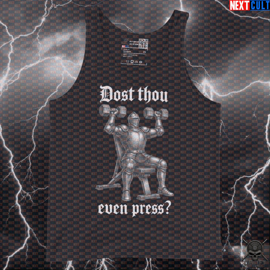 Shoulder Press Tank Top Dost Thou Even Press Medieval Knight Muscle Shirt for Shoulder Day Tank Tops Next Cult Brand