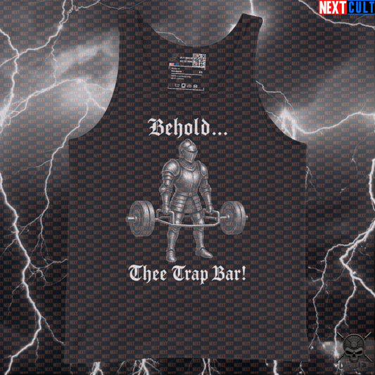 Trap Bar Deadlift Tank Top Behold Thee Trap Bar Medieval Knight Muscle Shirt for Leg DayTrap Bar Deadlift Tank Top Behold Thee Trap Bar Medieval Knight Muscle Shirt for Leg Day | Tank Tops | ["Bodybuilding", "Fitness", "Gym", "Knight", "Leg Day", "NCB", "Workout"]
