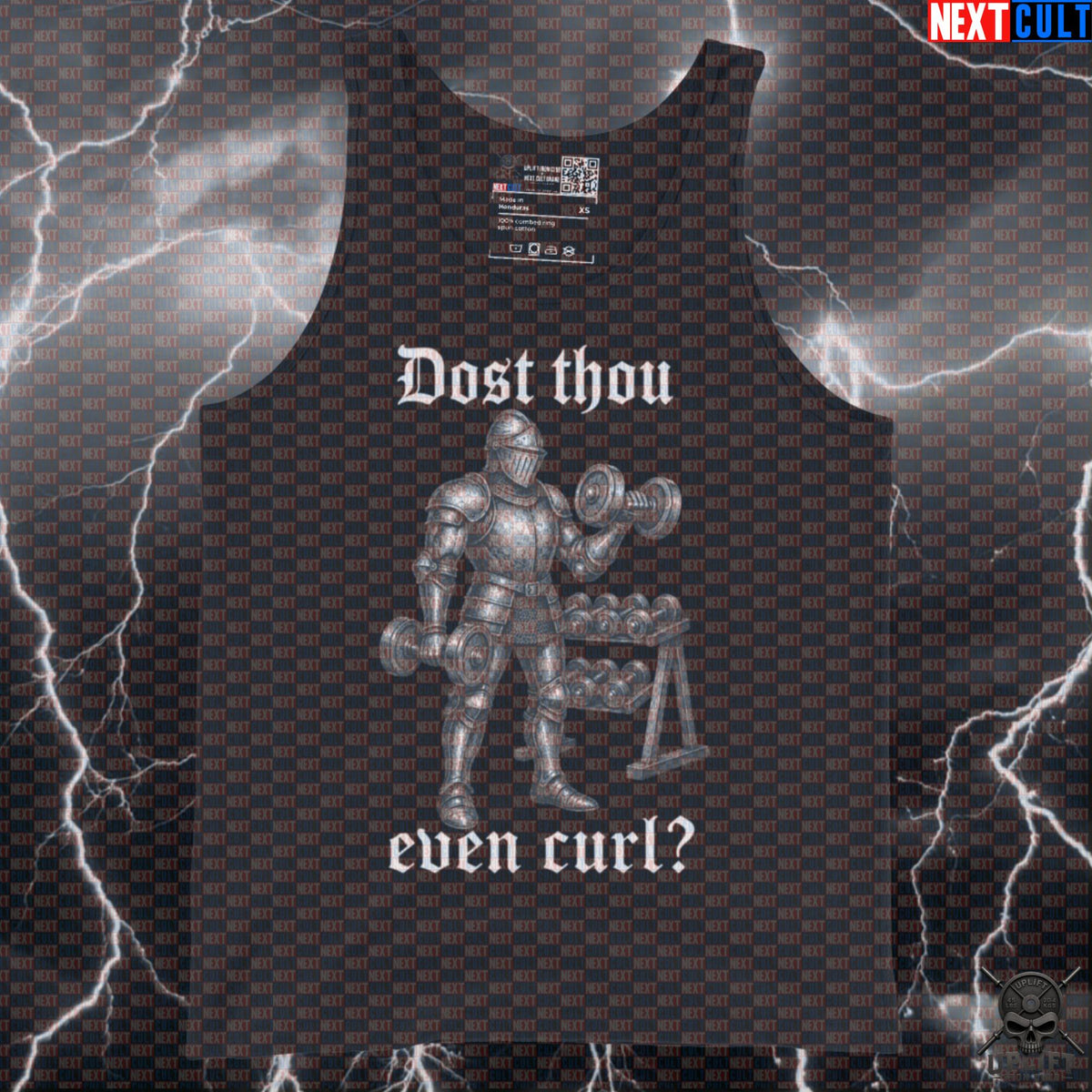 Gym Tank Top Dost Thou Even Curl Medieval Knight Bicep Muscle Shirt for Arm Day Tank Tops Next Cult Brand