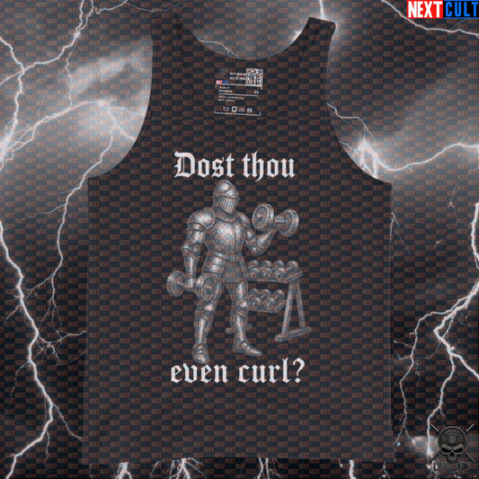 Gym Tank Top Dost Thou Even Curl Medieval Knight Bicep Muscle Shirt for Arm Day Tank Tops Next Cult Brand