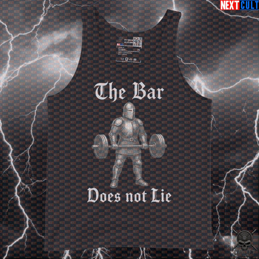 Gym Tank Top The Bar Does Not Lie Medieval Knight Muscle Shirt for Heavy Lifters Tank Tops Next Cult Brand