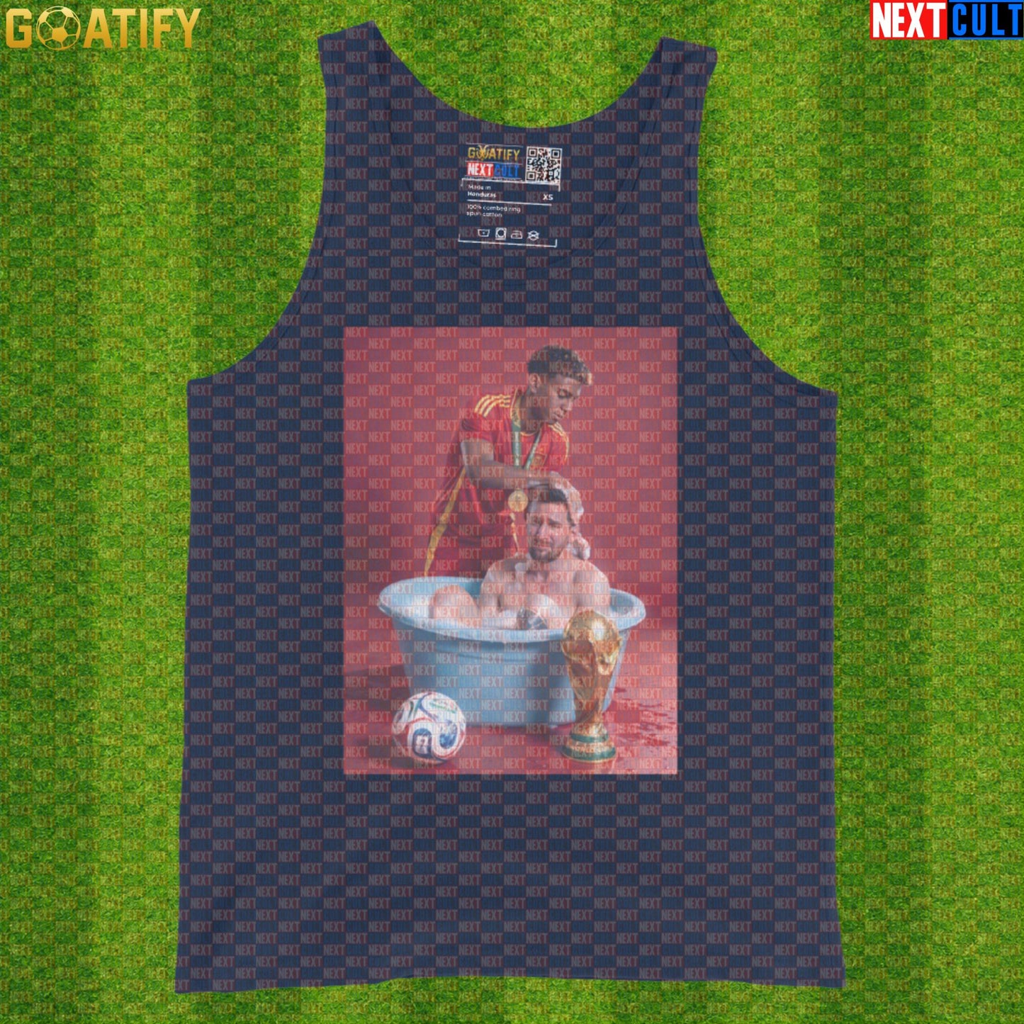 Lamine Yamal Tank Top – Reversed Roles Bath Meme Vest for Soccer Training and Spain Fans |  | ["Argentina", "Barcelona", "Football", "Lamine Yamal", "Lionel Messi", "Soccer", "Spain"]