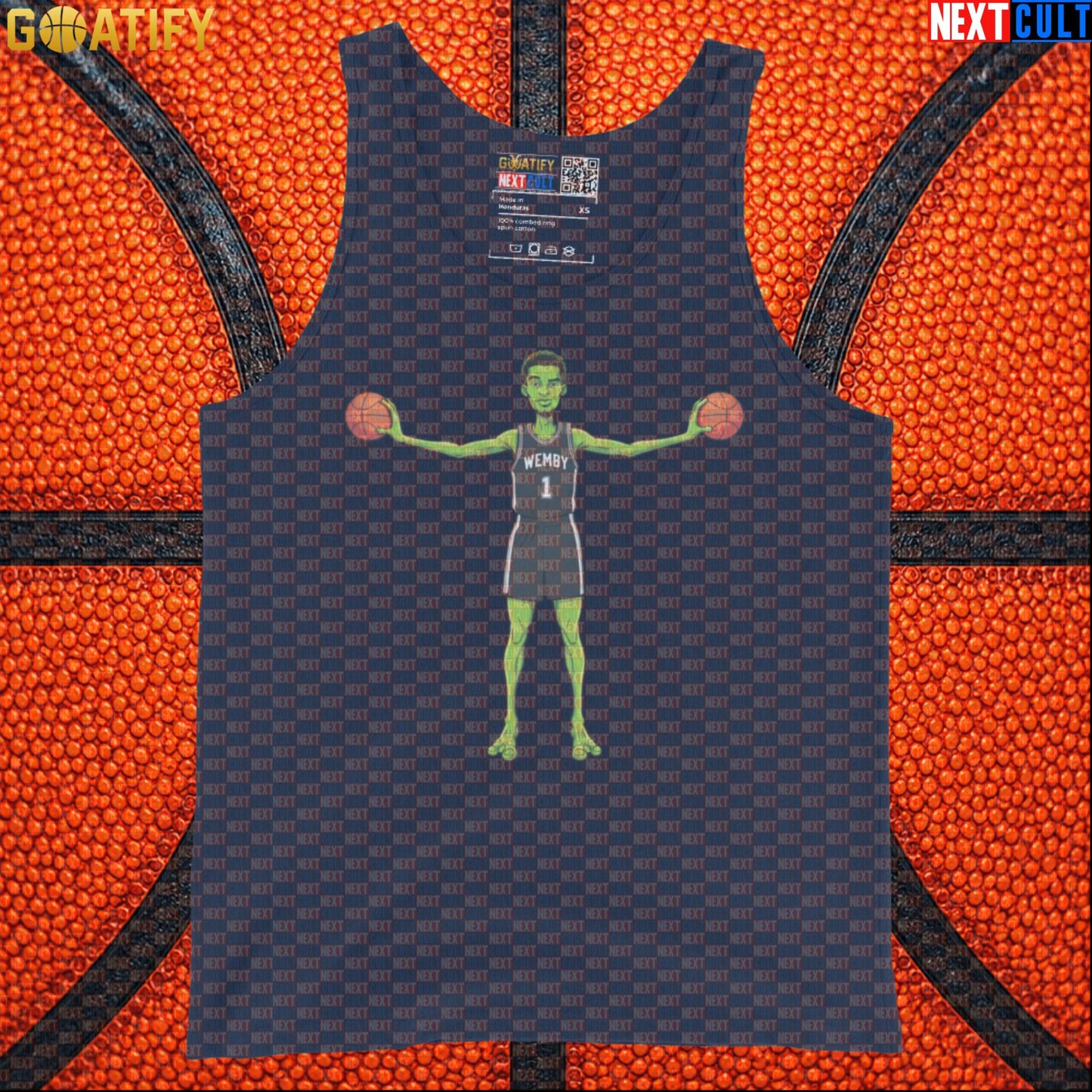Basketball Tank Top Alien Wemby Sci-Fi Graphic for Spurs Fans, Gym and Summer Game Day |  | ["Basketball", "France", "NBA", "San Antonio Spurs", "Victor Wembanyama", "Wemby"]