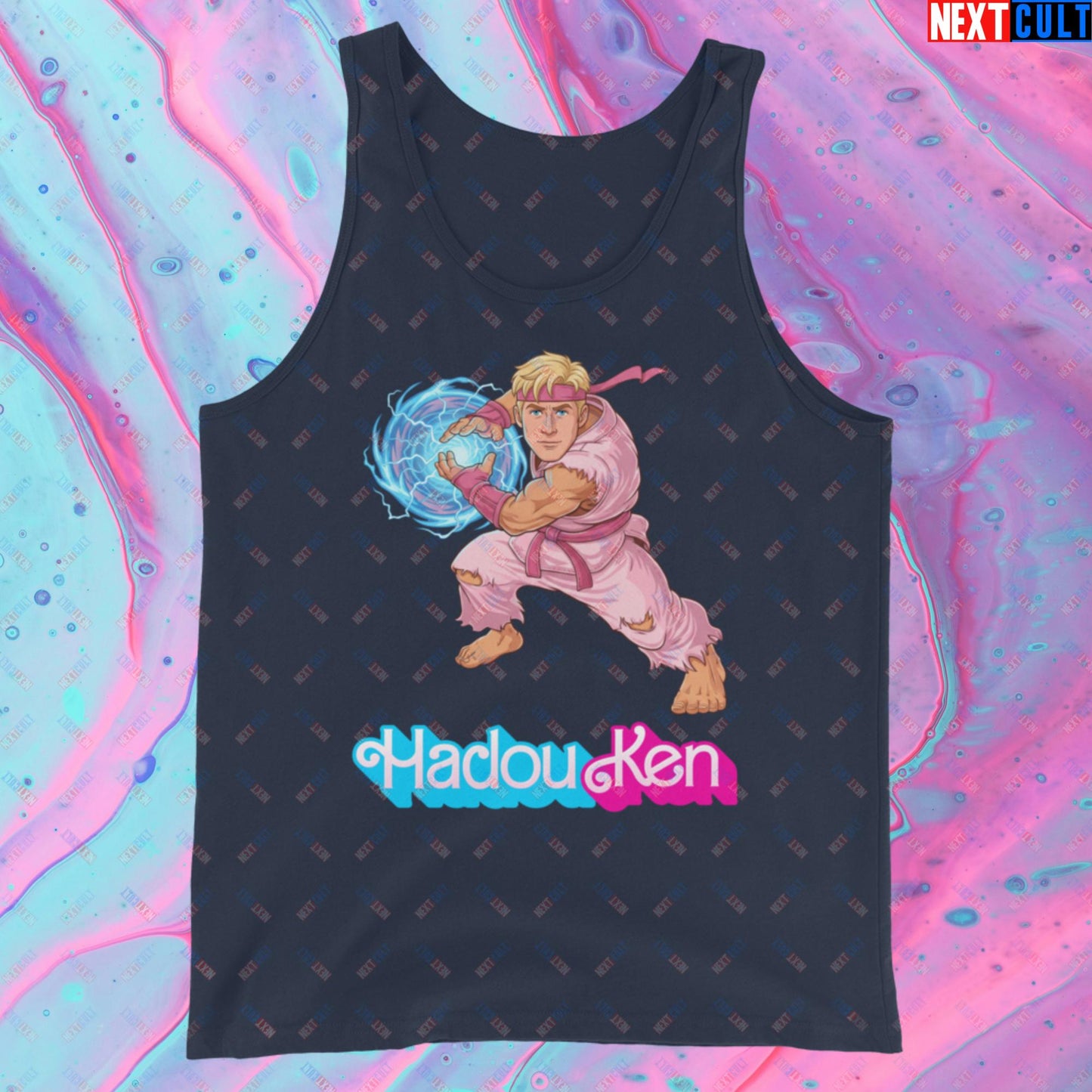 Hadouken Ken Barbie Ryan Gosling Street Fighter Funny Tank Top Navy Tank Tops Next Cult Brand