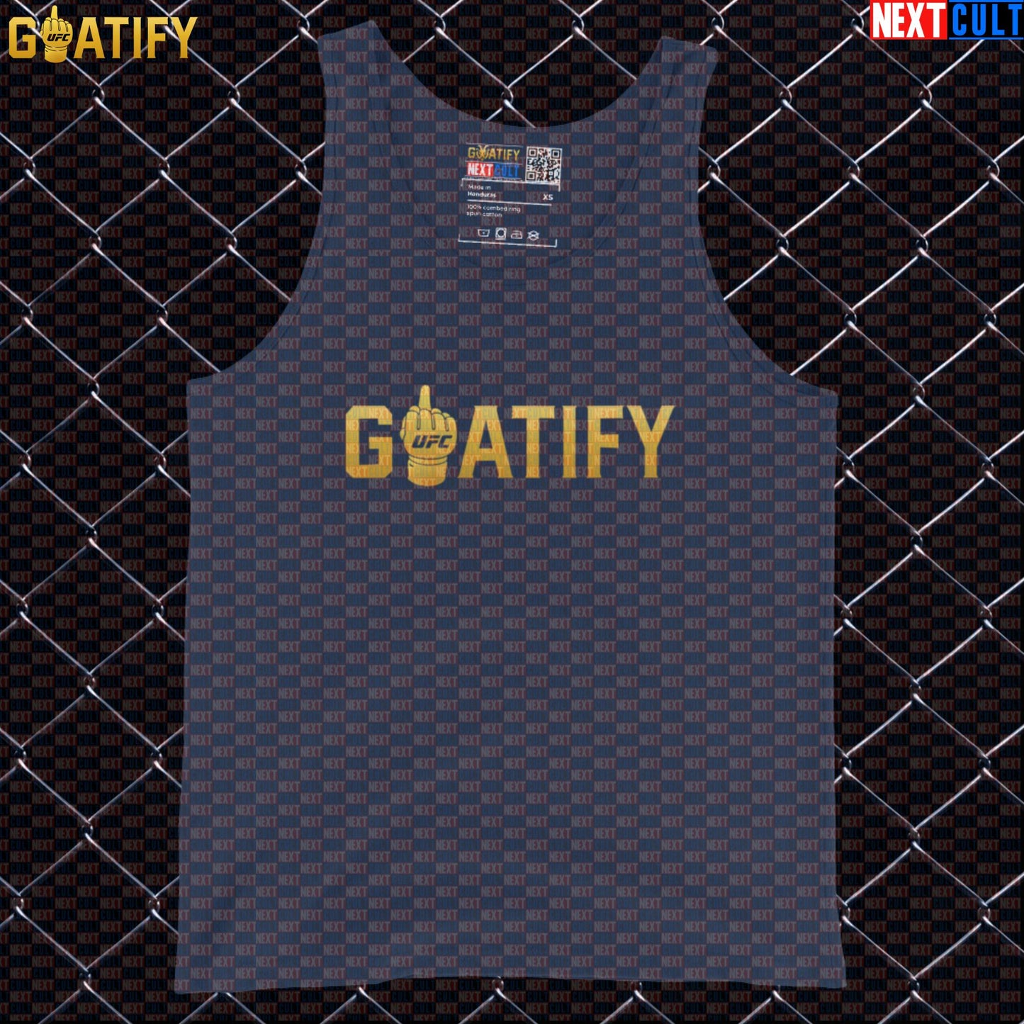 MMA GOAT Tank Top Gold Middle Finger Fight Muscle Shirt for UFC Fans & Gym Training | GOATIFY | Tank Tops | ["Martial Arts", "MMA", "NCB", "UFC"]