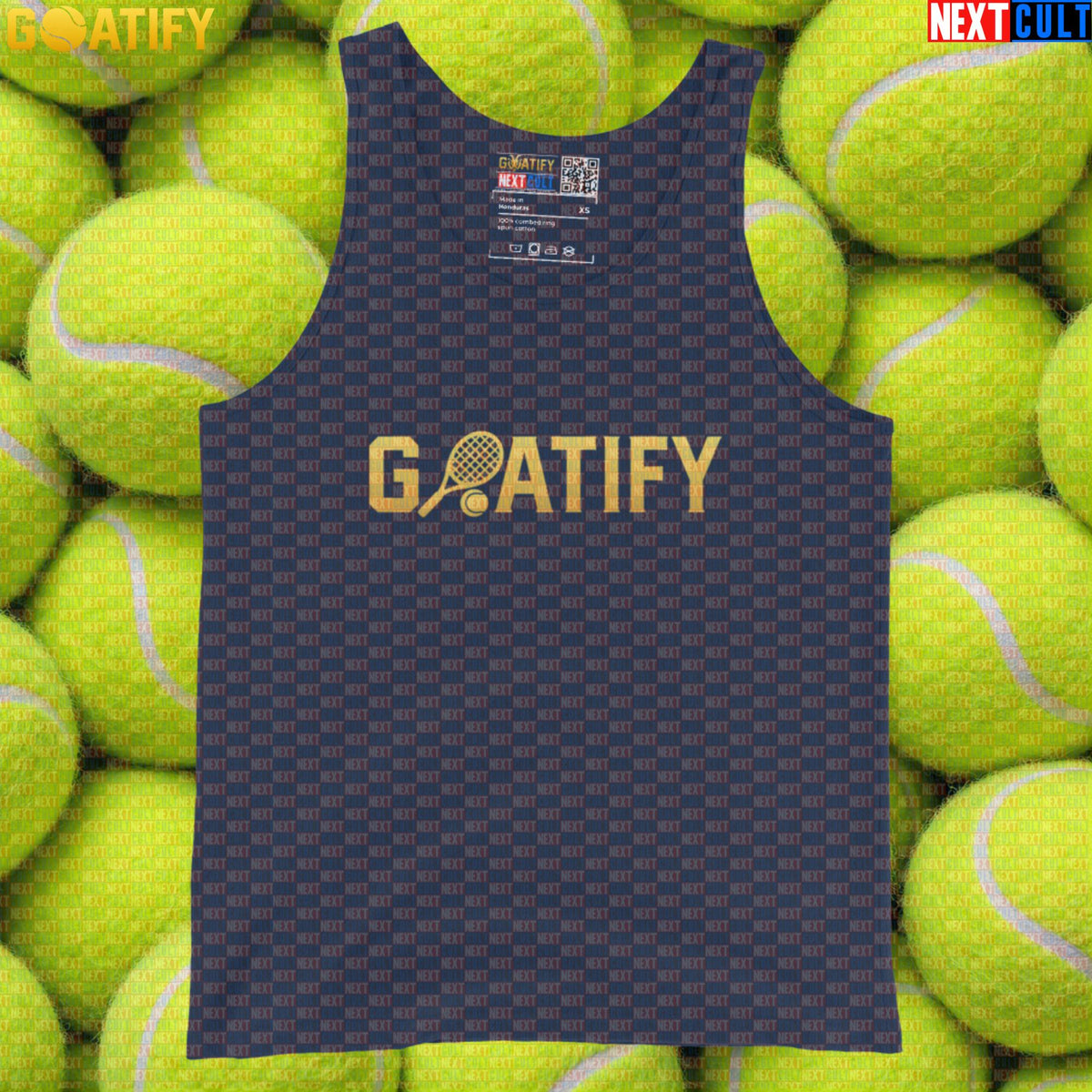 Tennis GOAT Tank Top Golden Racket & Ball Athletic Shirt for Players & Fans | GOATIFY | Tank Tops | ["NCB", "Tennis"]