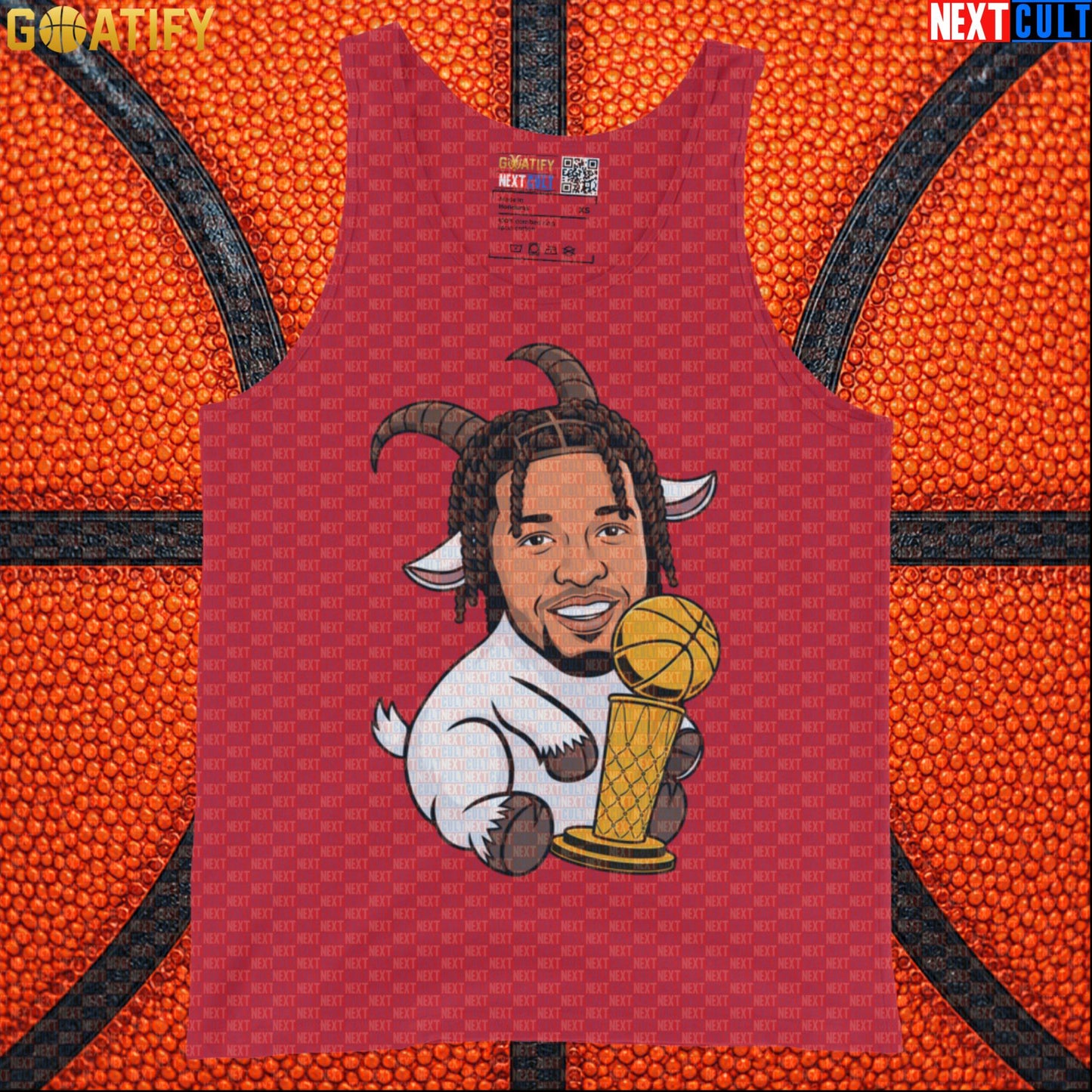 Jalen Brunson Tank Top – Finals MVP GOAT Muscle Shirt for Knicks Basketball Fans Red Next Cult Brand