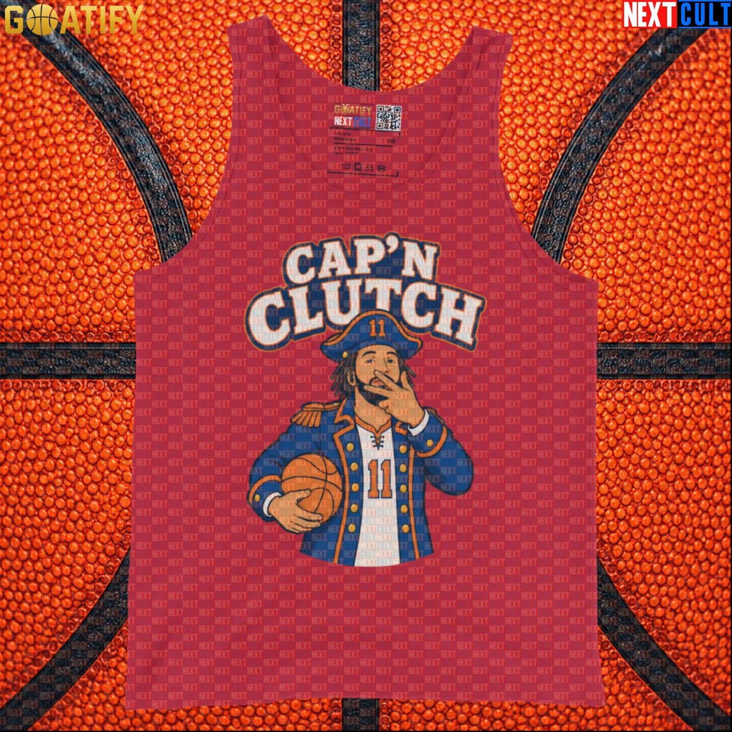 Jalen Brunson Tank Top – Captain Clutch Muscle Shirt for Knicks Fans and Pickup Basketball Red Next Cult Brand