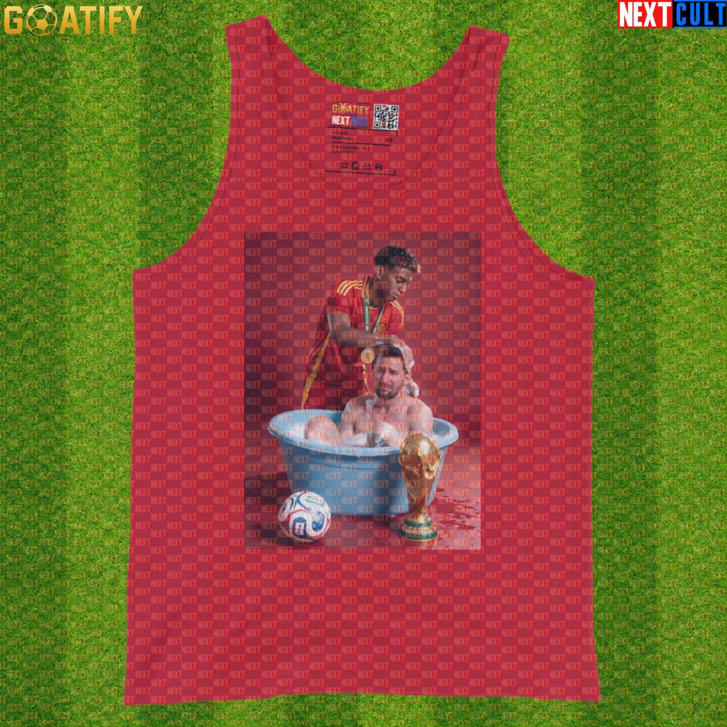 Lamine Yamal Tank Top – Reversed Roles Bath Meme Vest for Soccer Training and Spain Fans |  | ["Argentina", "Barcelona", "Football", "Lamine Yamal", "Lionel Messi", "Soccer", "Spain"]