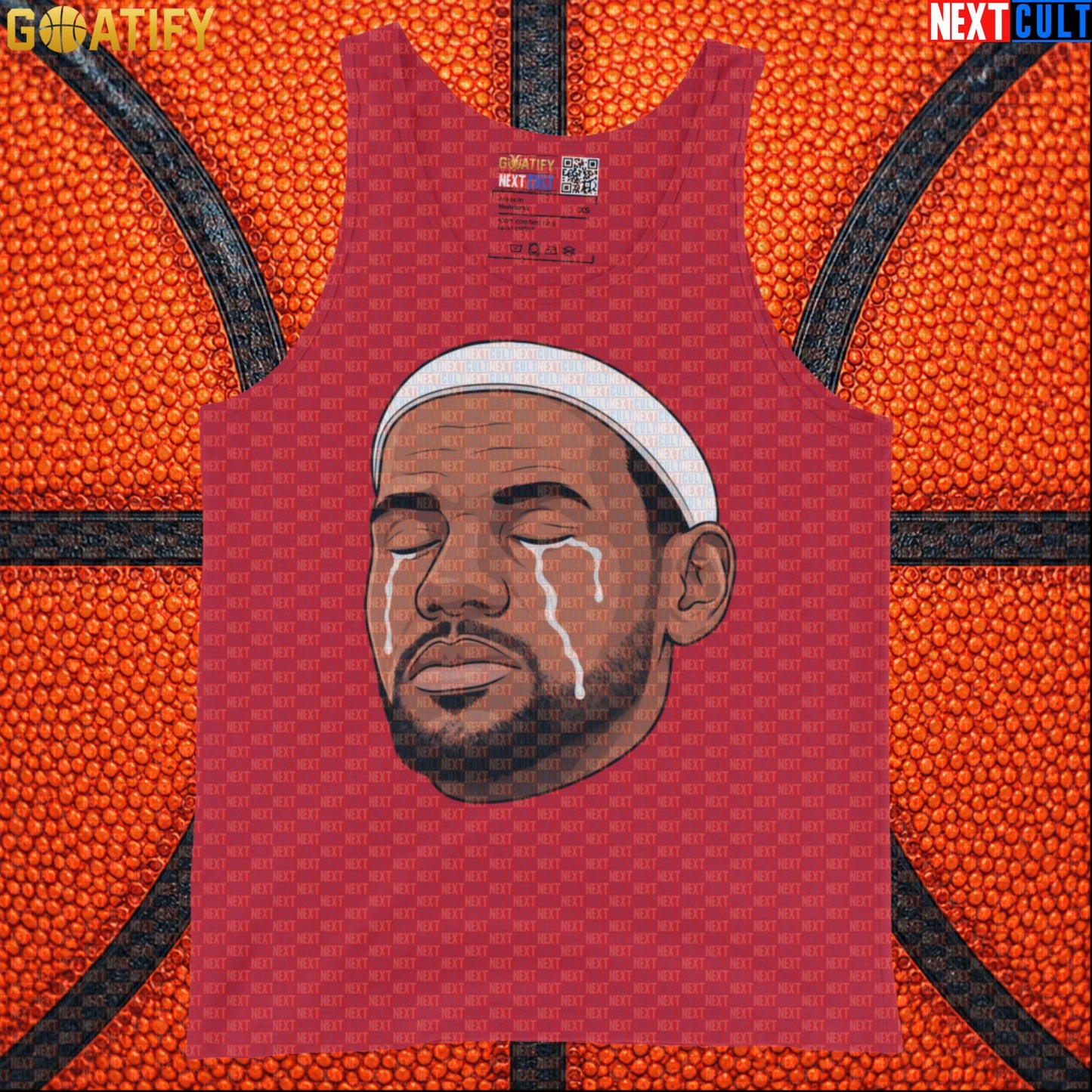 Crying LeBron Meme Tank Top – Emotional NBA Basketball Muscle Shirt Gift for Sports Fans |  | ["Basketball", "LeBron James", "NBA"]