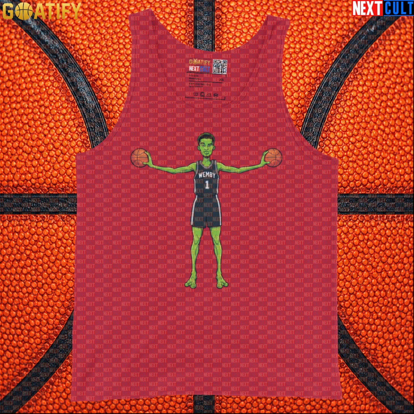 Basketball Tank Top Alien Wemby Sci-Fi Graphic for Spurs Fans, Gym and Summer Game Day |  | ["Basketball", "France", "NBA", "San Antonio Spurs", "Victor Wembanyama", "Wemby"]