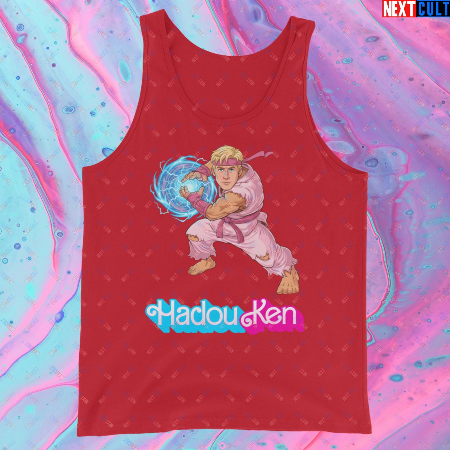 Hadouken Ken Barbie Ryan Gosling Street Fighter Funny Tank Top Red Tank Tops Next Cult Brand