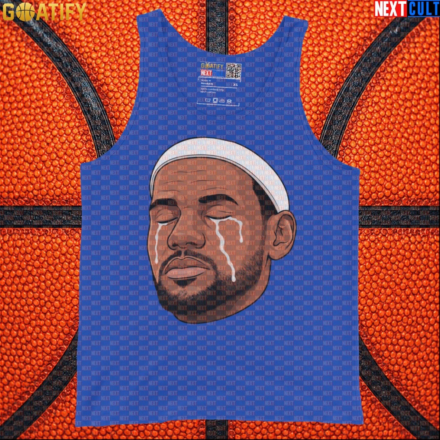 Crying LeBron Meme Tank Top – Emotional NBA Basketball Muscle Shirt Gift for Sports Fans |  | ["Basketball", "LeBron James", "NBA"]