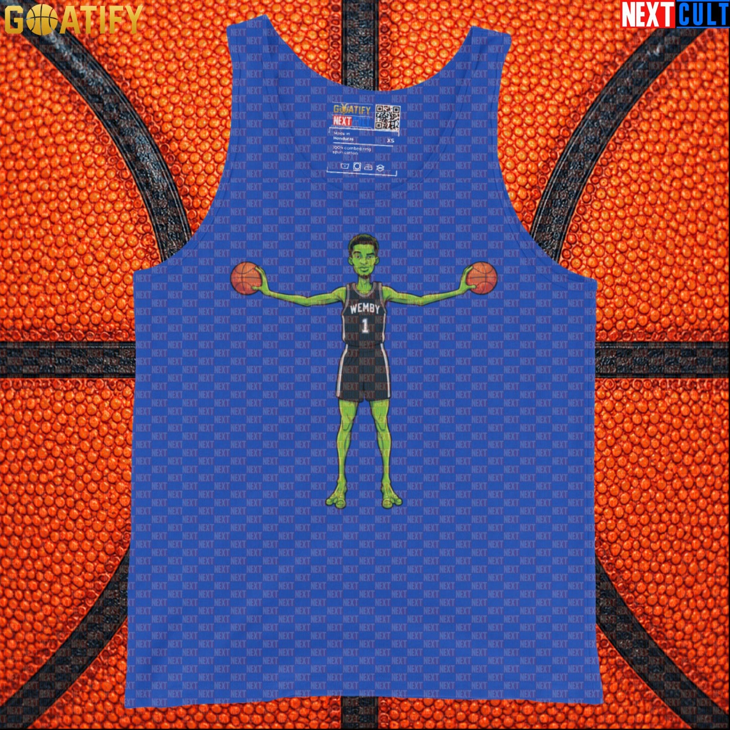 Basketball Tank Top Alien Wemby Sci-Fi Graphic for Spurs Fans, Gym and Summer Game Day |  | ["Basketball", "France", "NBA", "San Antonio Spurs", "Victor Wembanyama", "Wemby"]