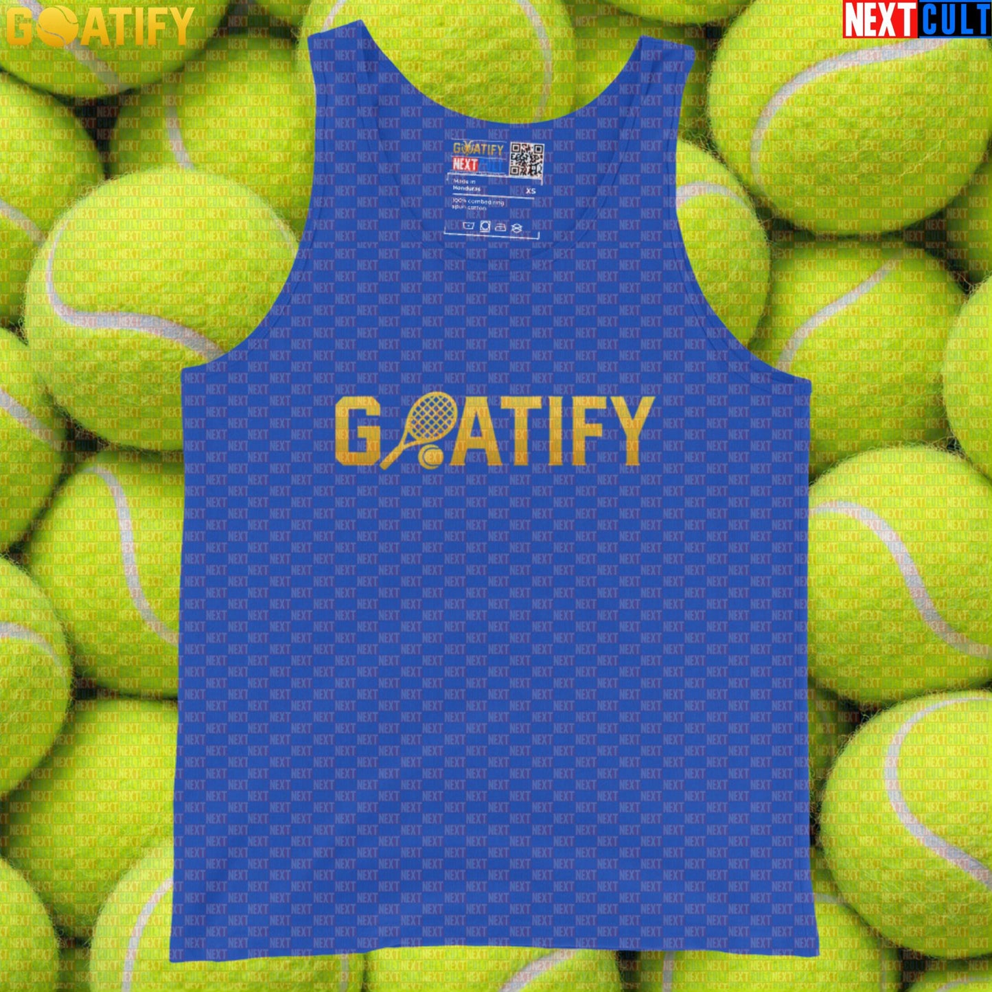 Tennis GOAT Tank Top Golden Racket & Ball Athletic Shirt for Players & Fans | GOATIFY | Tank Tops | ["NCB", "Tennis"]
