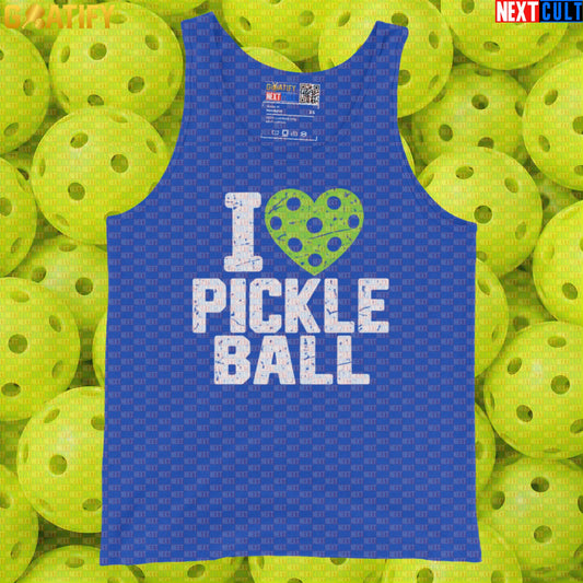 Pickleball Tank Top I Love Pickleball Retro Heart Athletic Shirt for Players | Tank Tops | ["NCB", "Pickleball"]