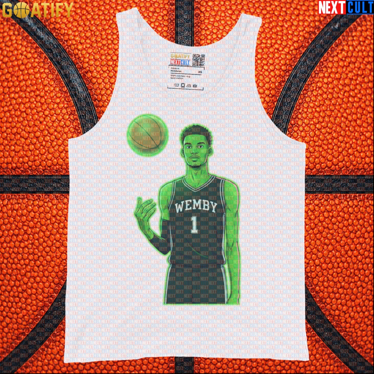 Basketball Tank Top Alien Wemby Sci-Fi Graphic for Spurs Fans, Gym, Pickup Games and Gifts |  | ["Basketball", "France", "NBA", "San Antonio Spurs", "Victor Wembanyama", "Wemby"]