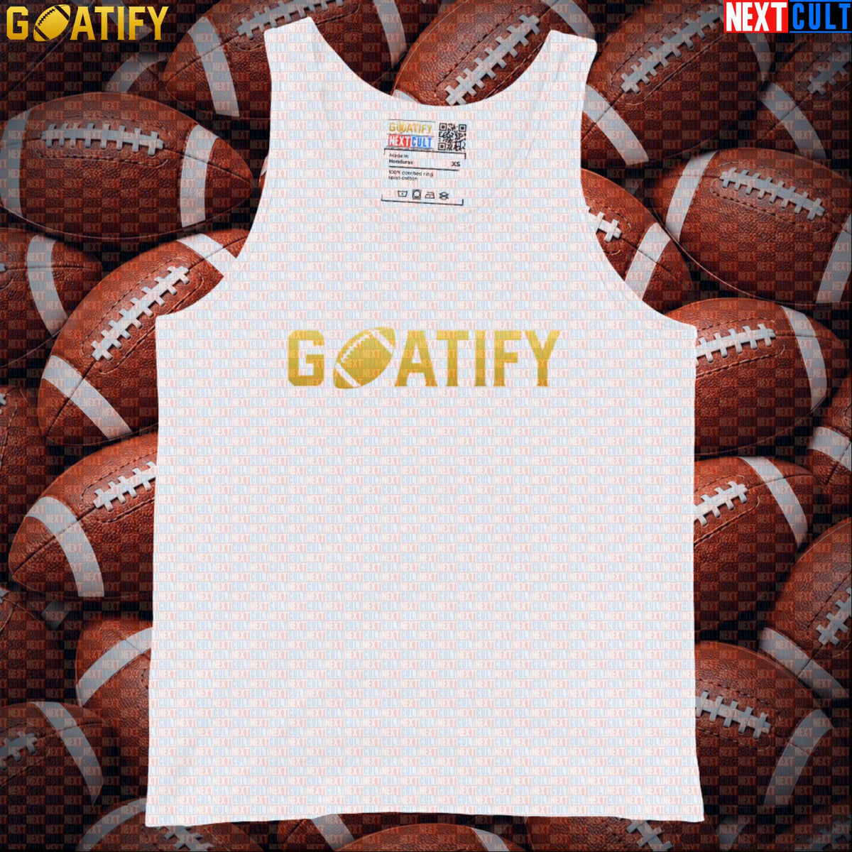 Tank Top GOATIFY Football GOAT Athletic Shirt for NFL Fans Greatest of All Time Gift | Tank Tops | ["American Football", "NCB", "NFL"]