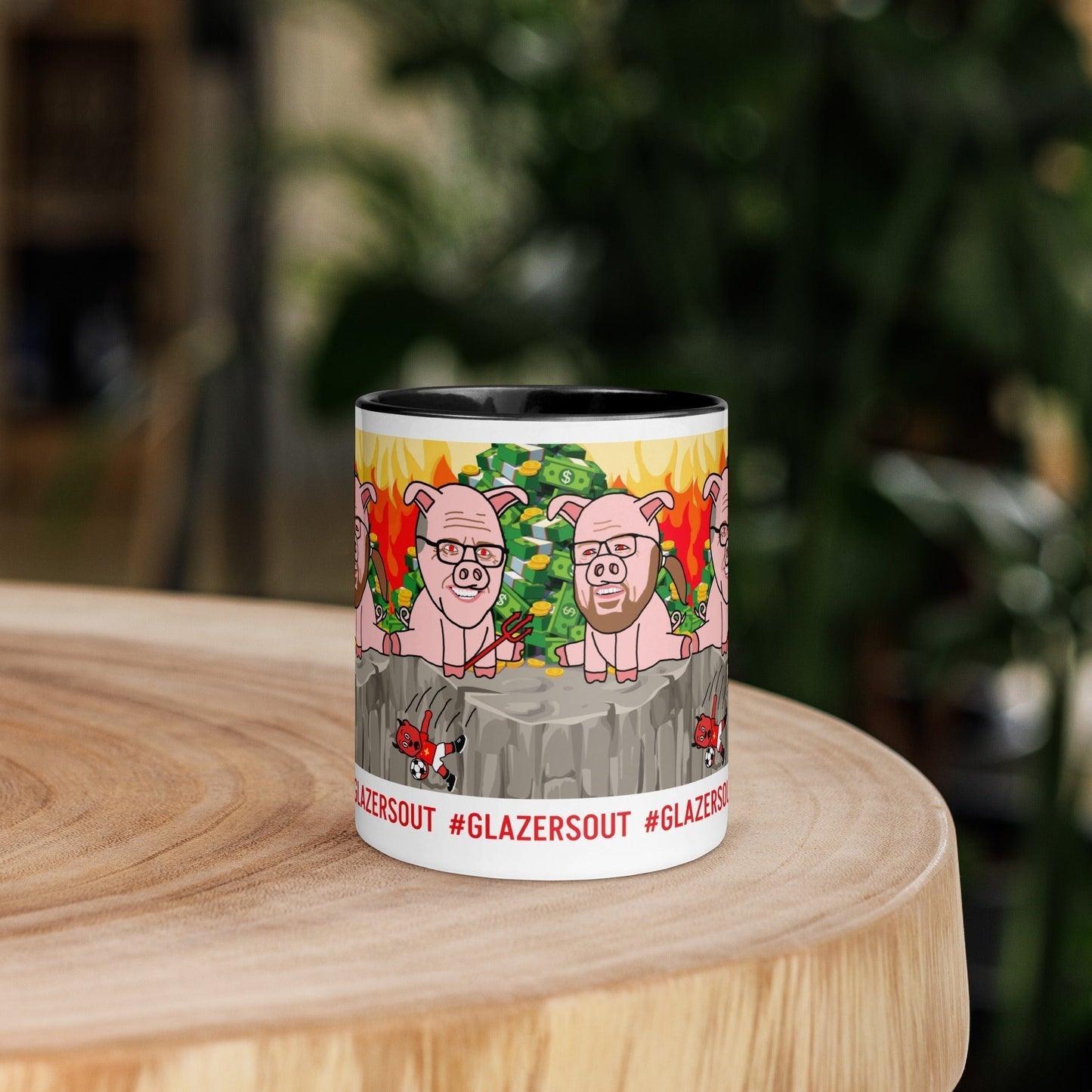 Glazers Out Manchester United Mug/ Cup with Color Inside, #GlazersOut Next Cult Brand Football, GlazersOut, Manchester United