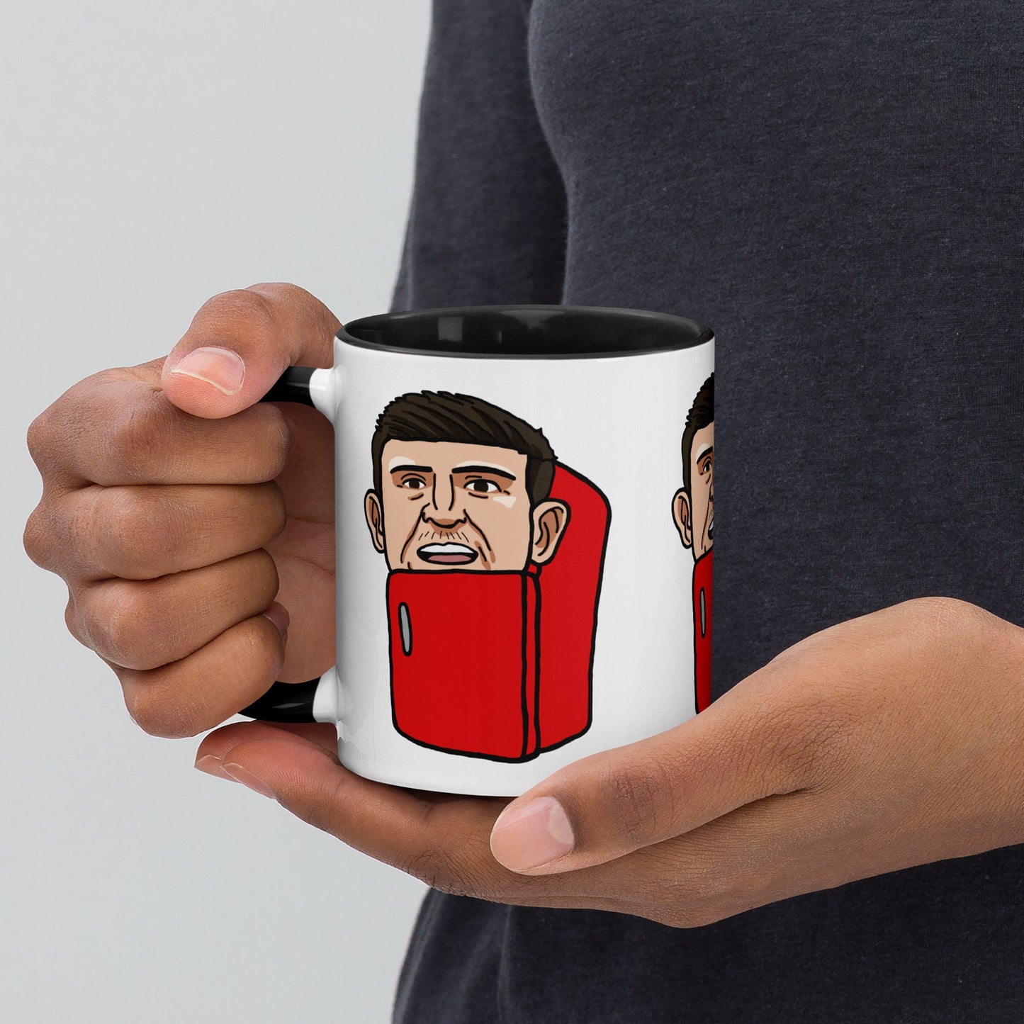 Harry ''The Fridge'' Maguire Mug with Color Inside Black Mugs Football Harry Maguire Manchester United The Fridge Next Cult Brand