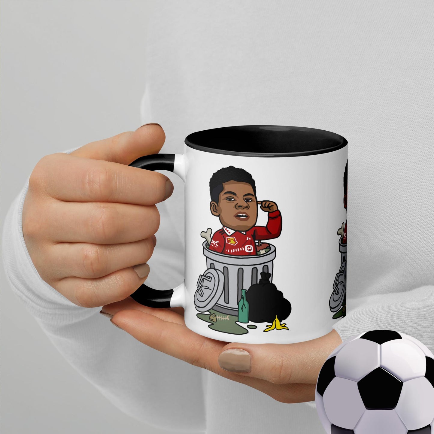 Trashford Marcus Rashford Manchester United Gift Man United Gift Marcus Rashford Mug with Color Inside Black Mugs Football Manchester United Marcus Rashford Next Cult Brand