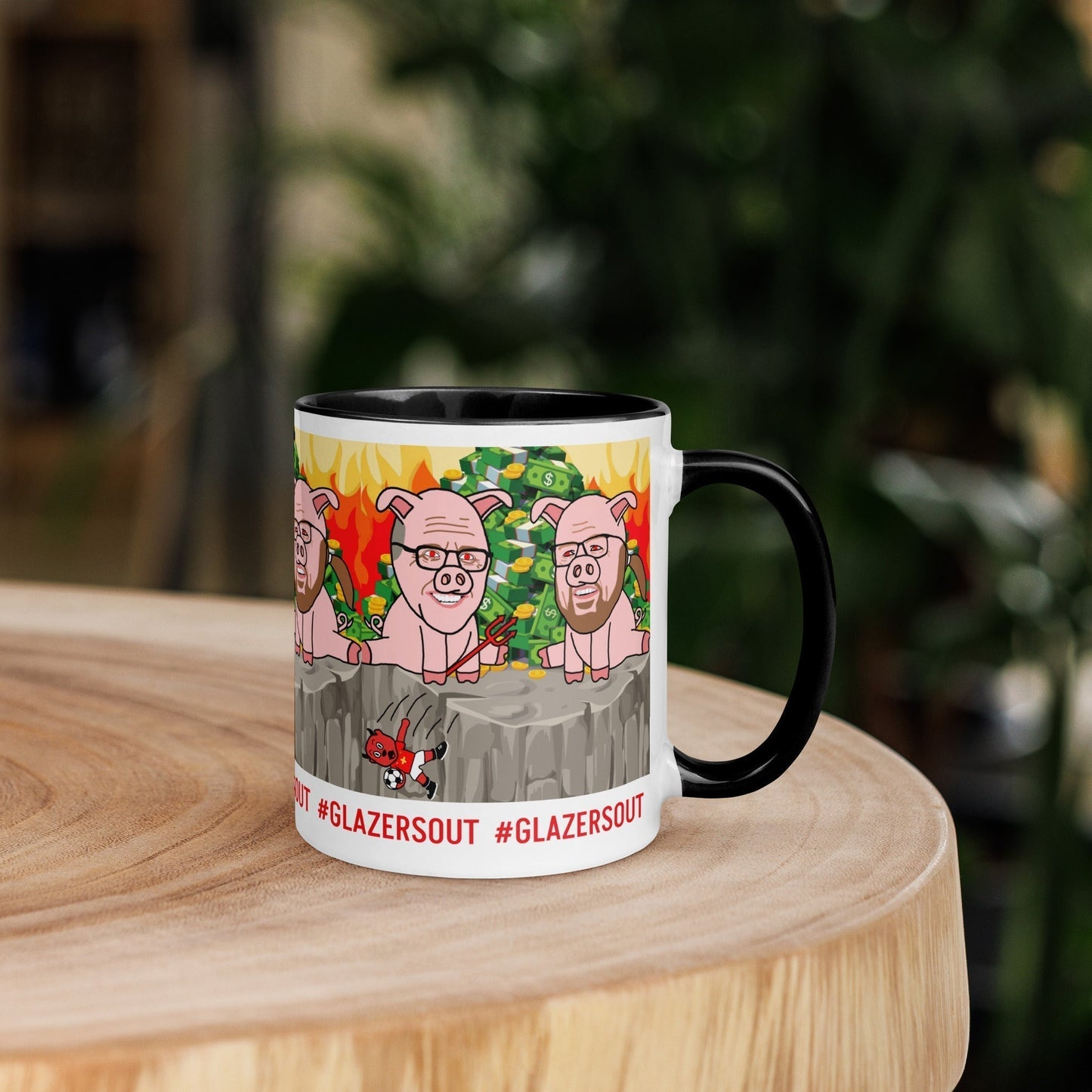 Glazers Out Manchester United Mug/ Cup with Color Inside, #GlazersOut Next Cult Brand Football, GlazersOut, Manchester United