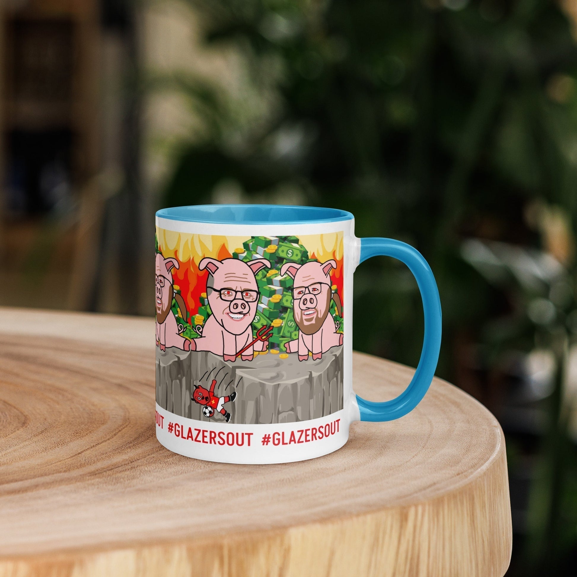 Glazers Out Manchester United Mug/ Cup with Color Inside, #GlazersOut Next Cult Brand Football, GlazersOut, Manchester United