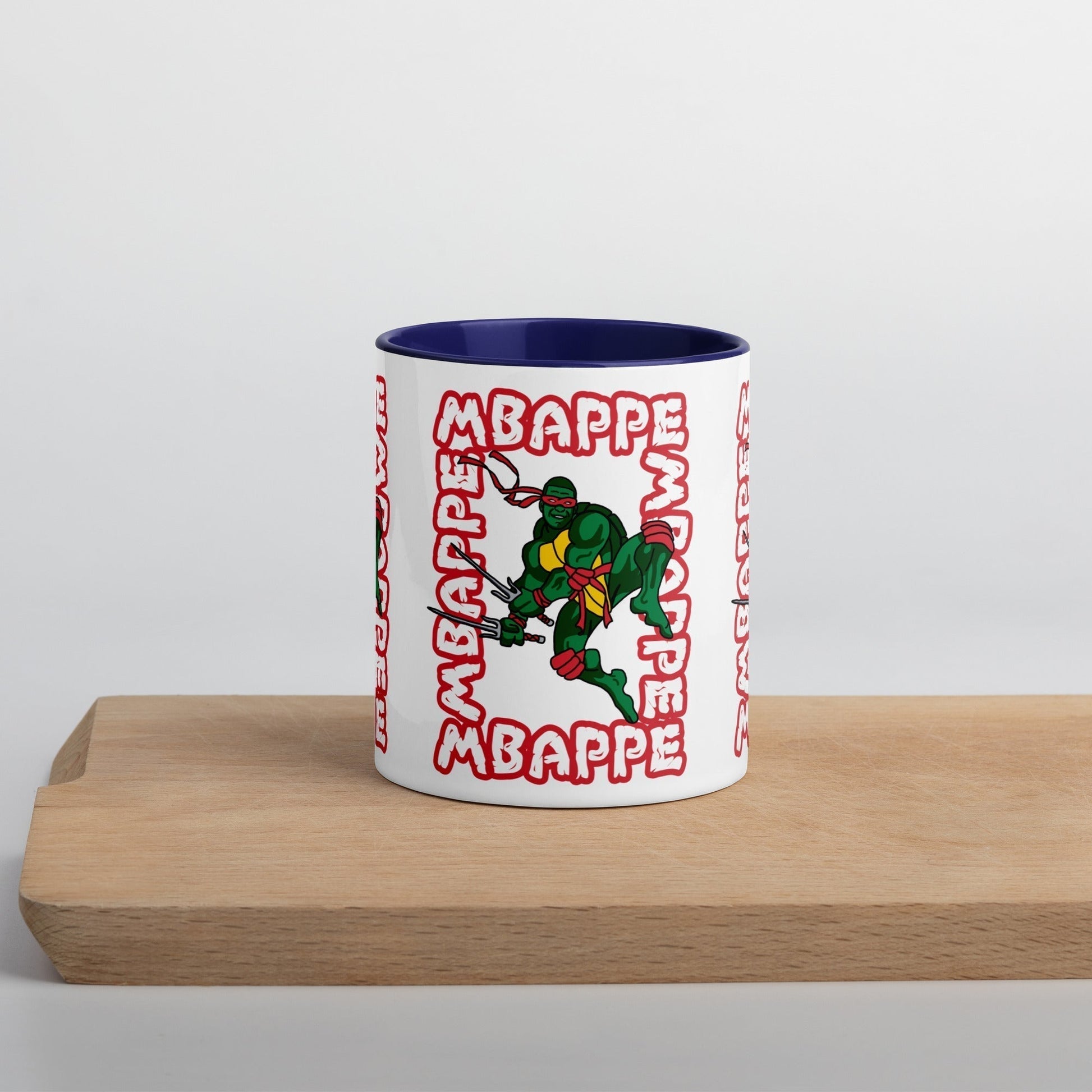 Kylian Mbappe Red Ninja Turtle Raphael Mug with Color Inside Next Cult Brand Football, Kylian Mbappe, Ninja Turtles, PSG, Raphael