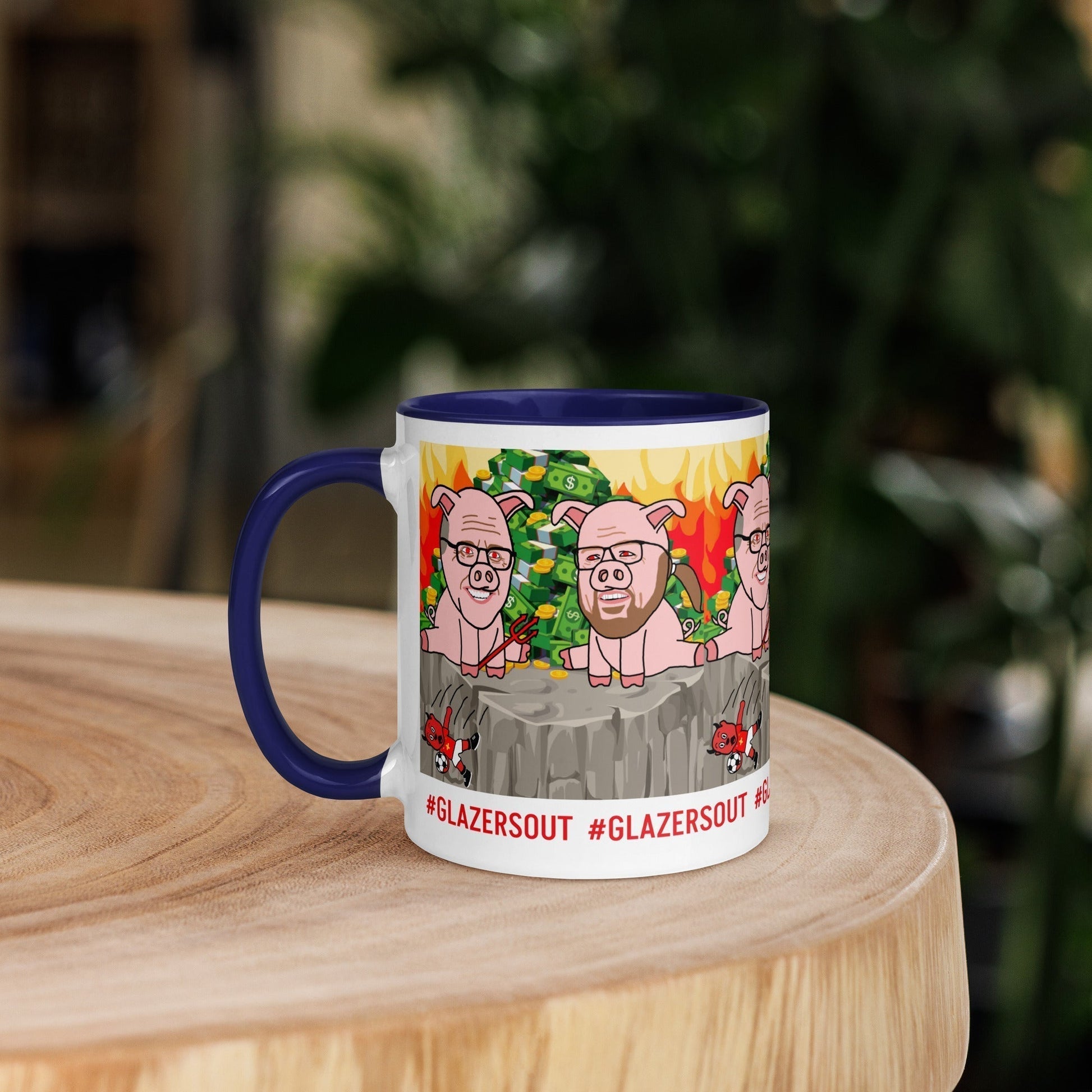 Glazers Out Manchester United Mug/ Cup with Color Inside, #GlazersOut Next Cult Brand Football, GlazersOut, Manchester United