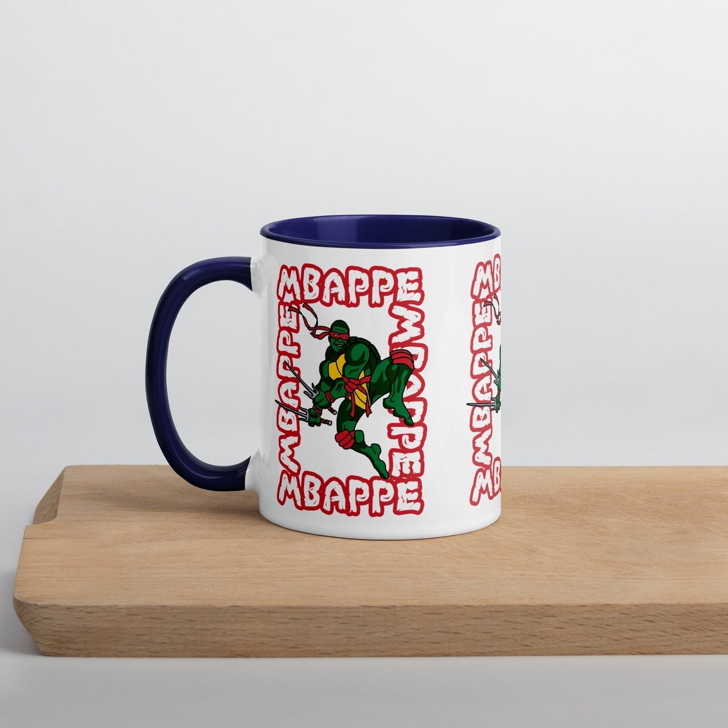 Kylian Mbappe Red Ninja Turtle Raphael Mug with Color Inside Next Cult Brand Football, Kylian Mbappe, Ninja Turtles, PSG, Raphael