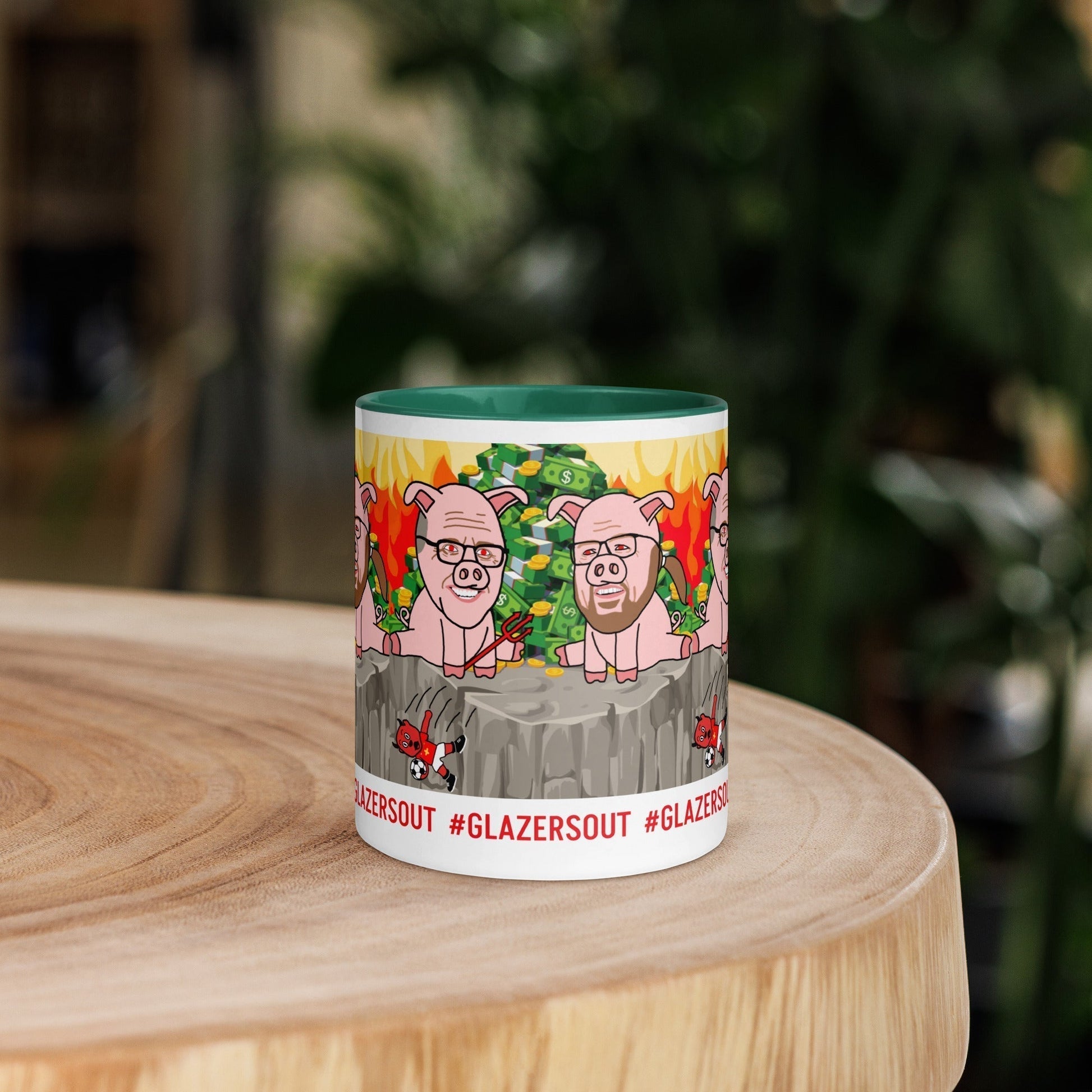 Glazers Out Manchester United Mug/ Cup with Color Inside, #GlazersOut Next Cult Brand Football, GlazersOut, Manchester United