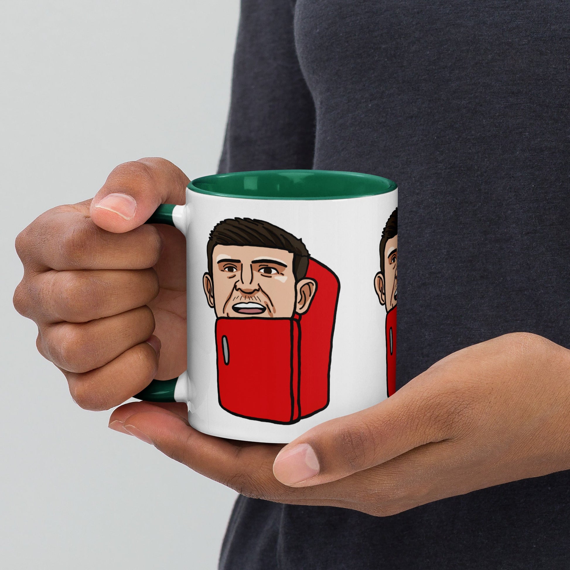 Harry ''The Fridge'' Maguire Mug with Color Inside Dark green Mugs Football Harry Maguire Manchester United The Fridge Next Cult Brand