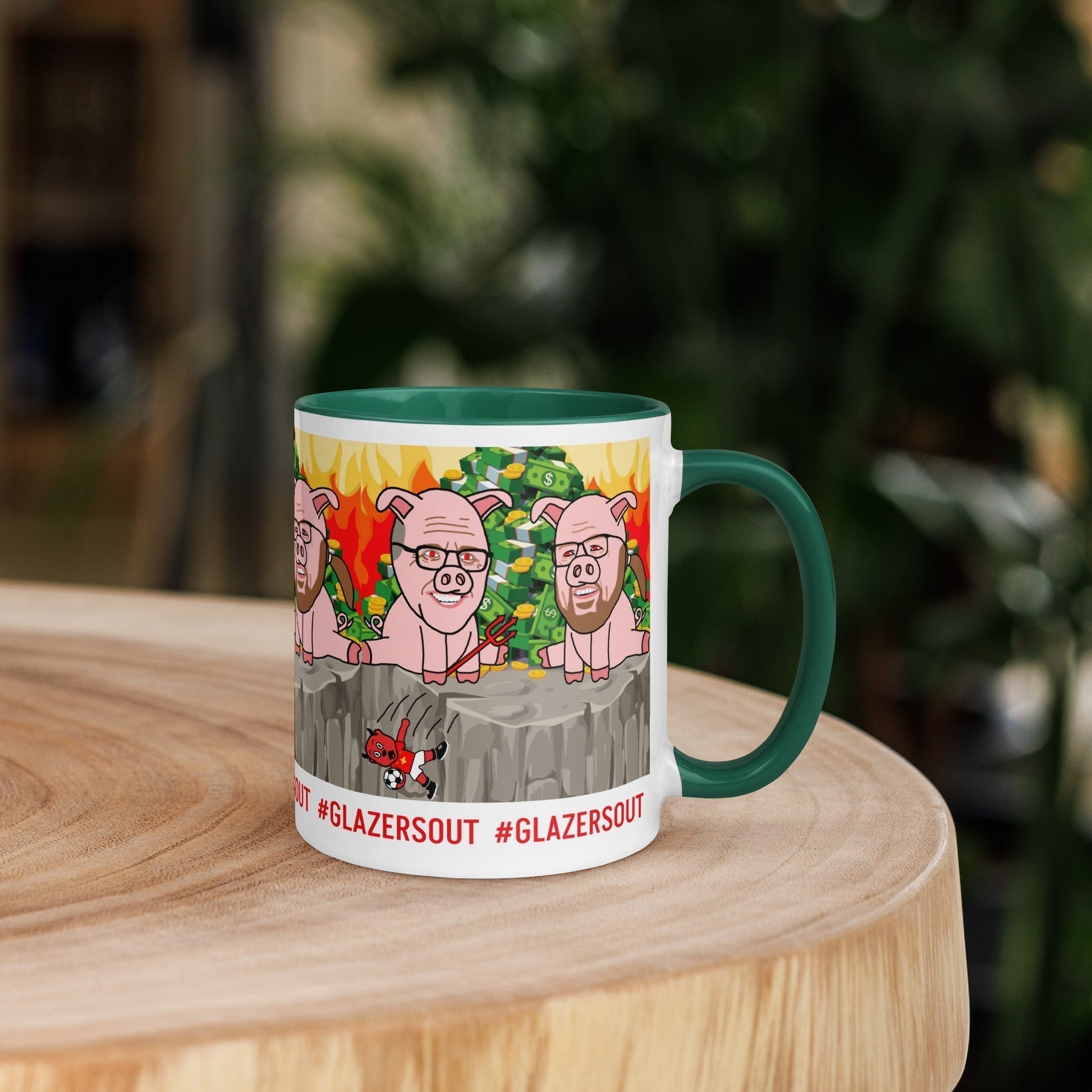 Glazers Out Manchester United Mug/ Cup with Color Inside, #GlazersOut Next Cult Brand Football, GlazersOut, Manchester United