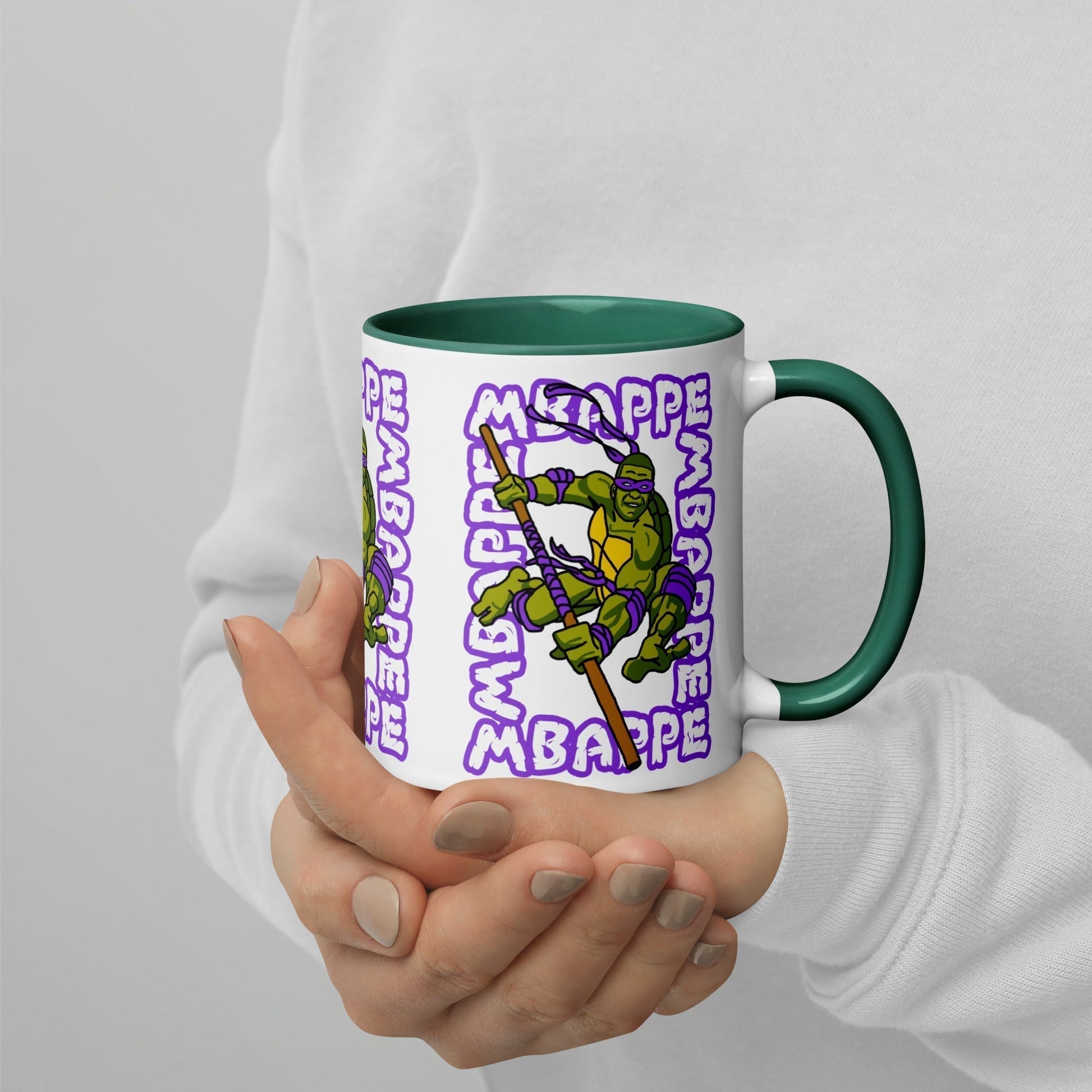 Kylian Mbappe Purple Ninja Turtle Donatello Mug with Color Inside Mugs Football Kylian Mbappe Ninja Turtles PSG Real Madrid Next Cult Brand