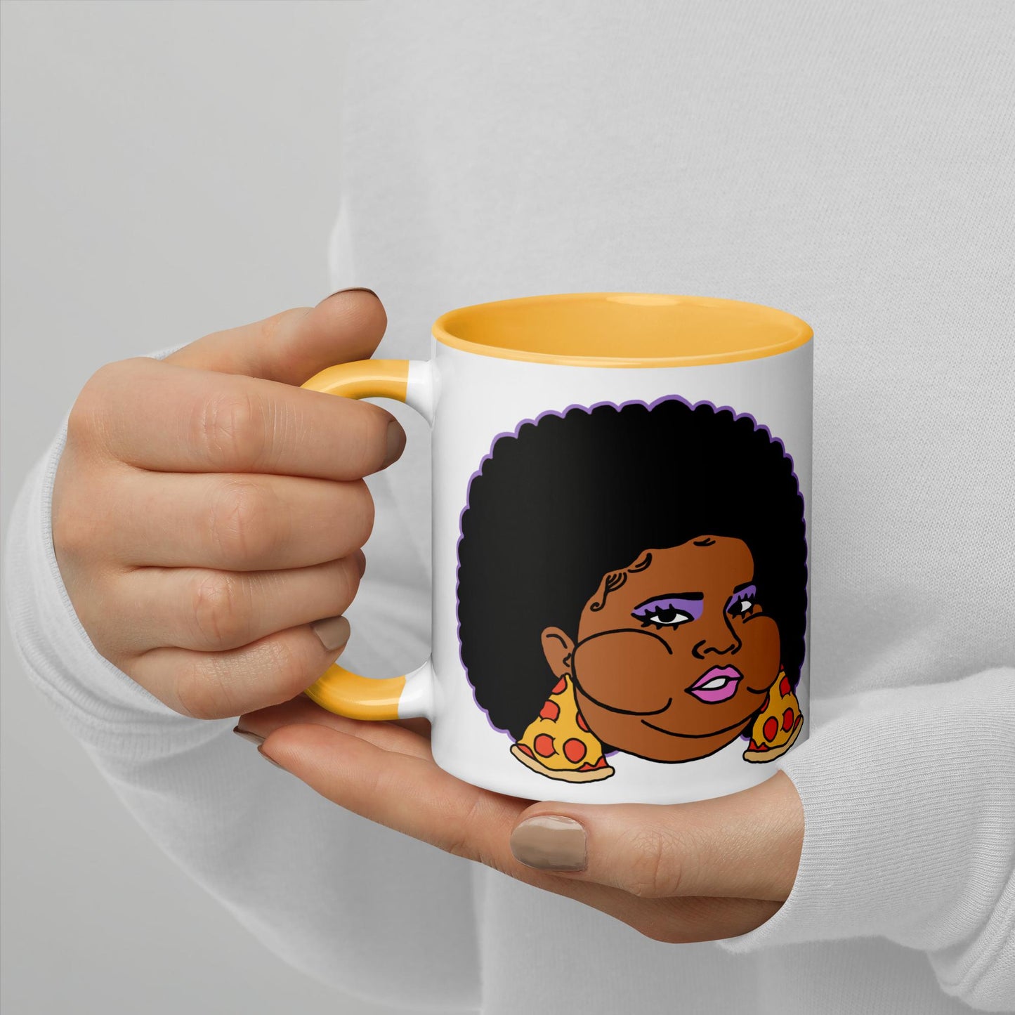 Pizzo Lizzo Pizza Lizzo Merch Lizzo Gift Song Lyrics Lizzo Mug with Color Inside Next Cult Brand