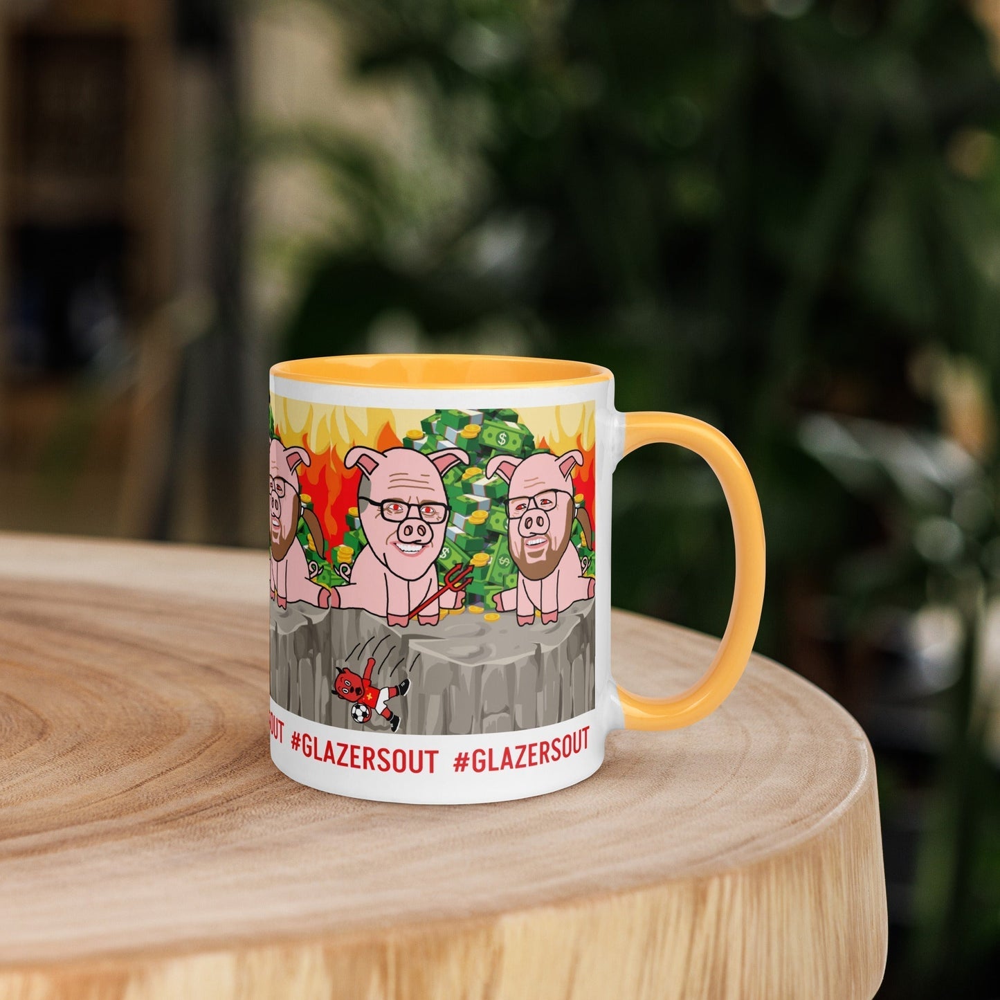 Glazers Out Manchester United Mug/ Cup with Color Inside, #GlazersOut Next Cult Brand Football, GlazersOut, Manchester United