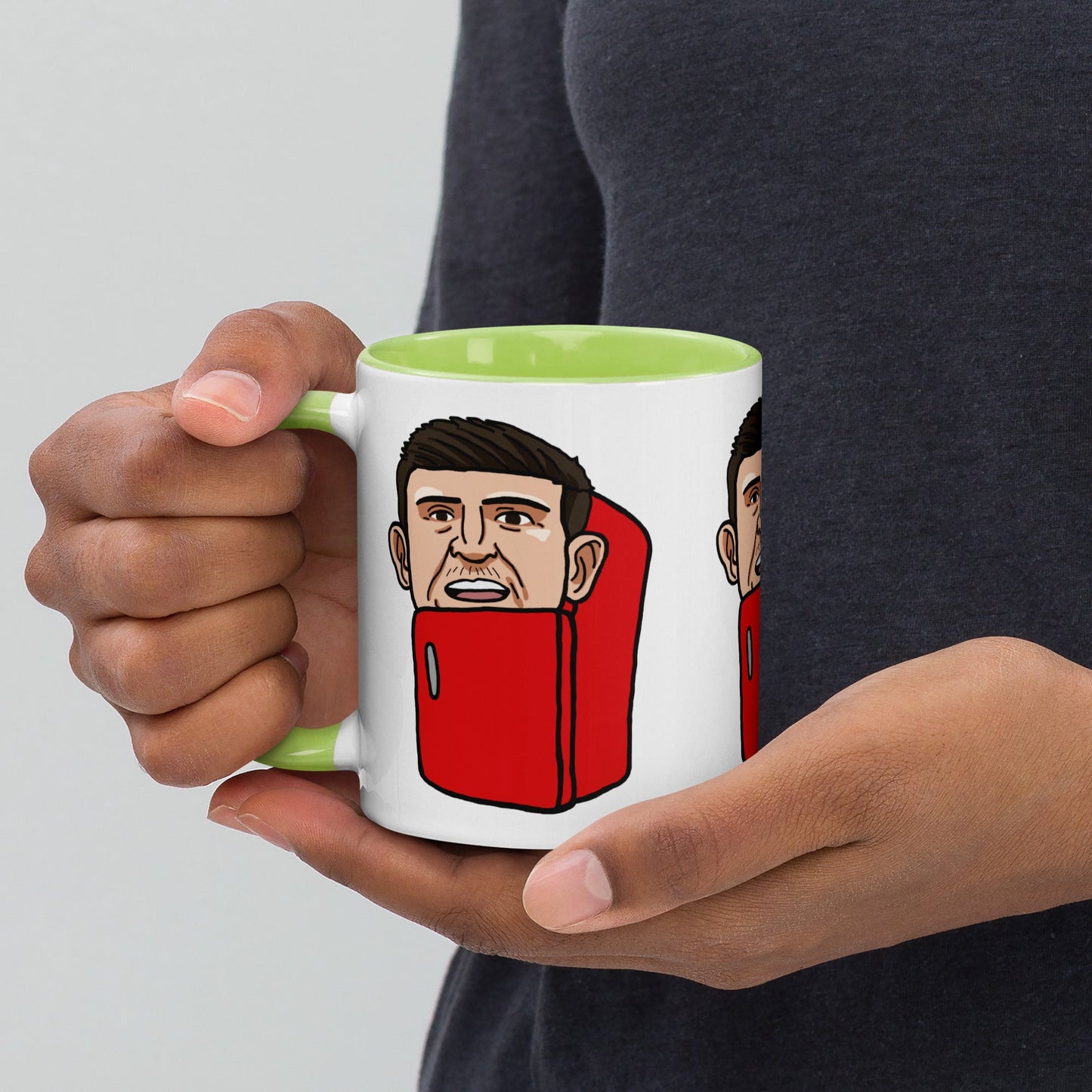 Harry ''The Fridge'' Maguire Mug with Color Inside Green Mugs Football Harry Maguire Manchester United The Fridge Next Cult Brand