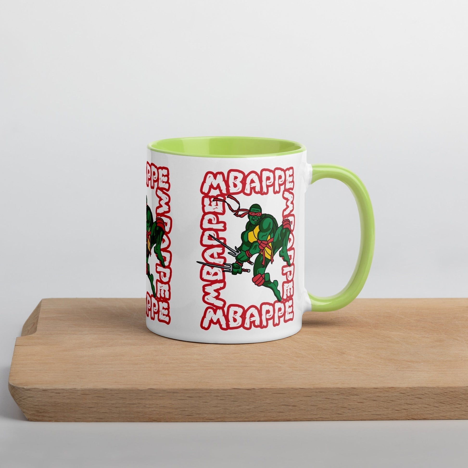 Kylian Mbappe Red Ninja Turtle Raphael Mug with Color Inside Next Cult Brand Football, Kylian Mbappe, Ninja Turtles, PSG, Raphael