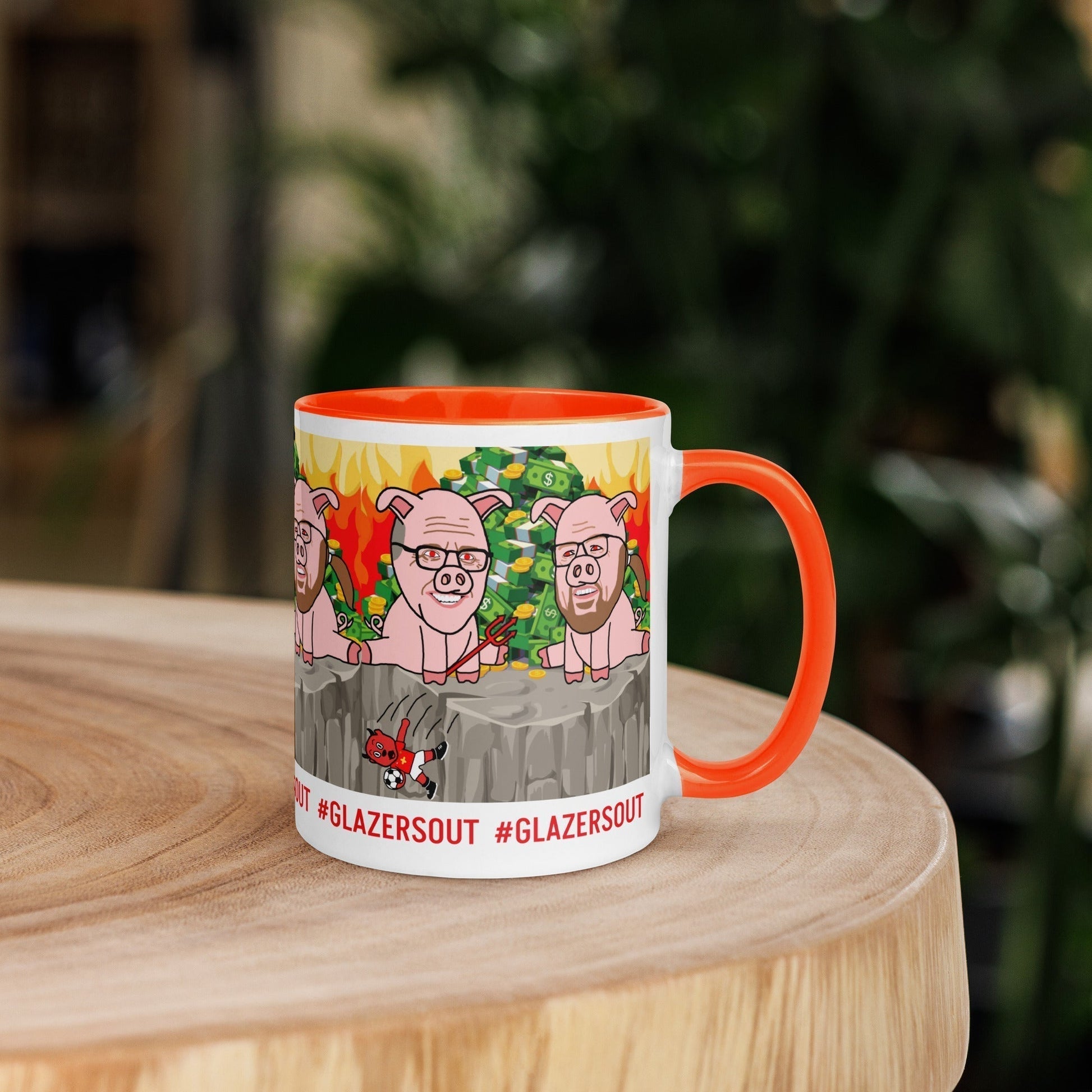 Glazers Out Manchester United Mug/ Cup with Color Inside, #GlazersOut Next Cult Brand Football, GlazersOut, Manchester United