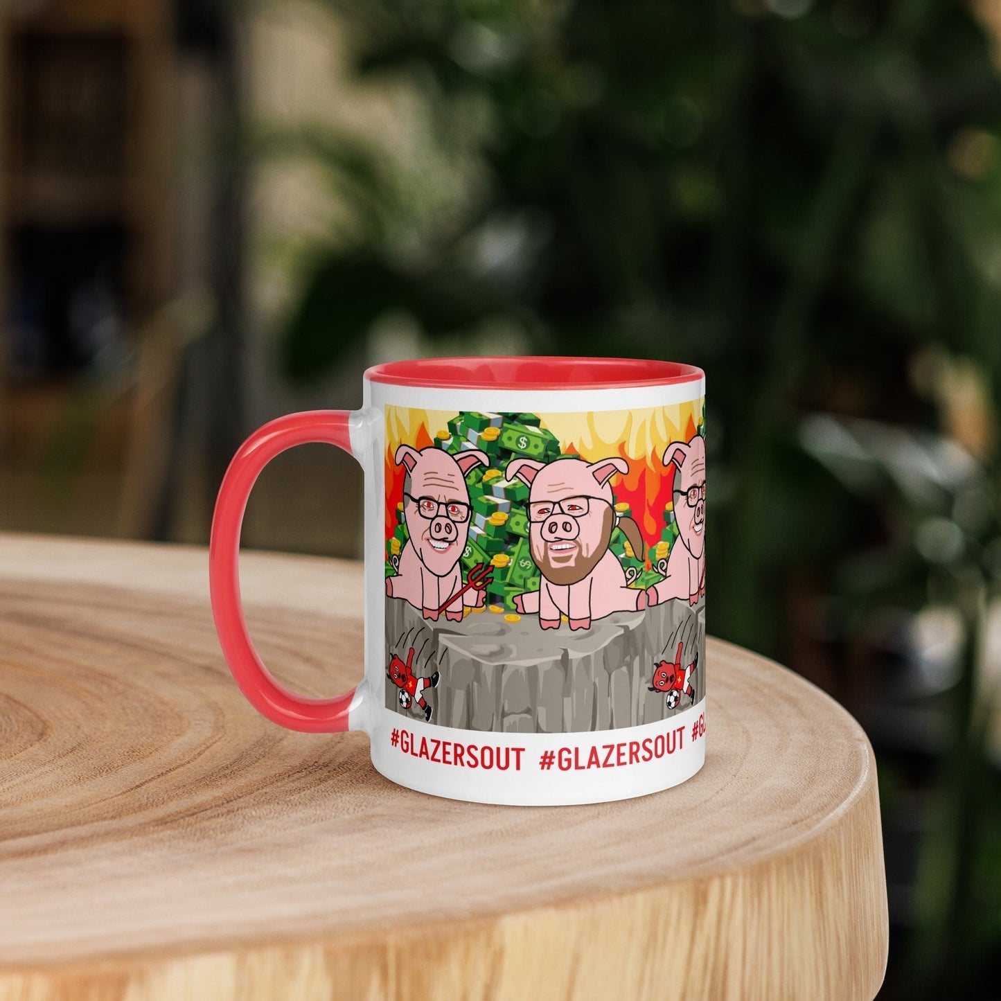 Glazers Out Manchester United Mug/ Cup with Color Inside, #GlazersOut Next Cult Brand Football, GlazersOut, Manchester United