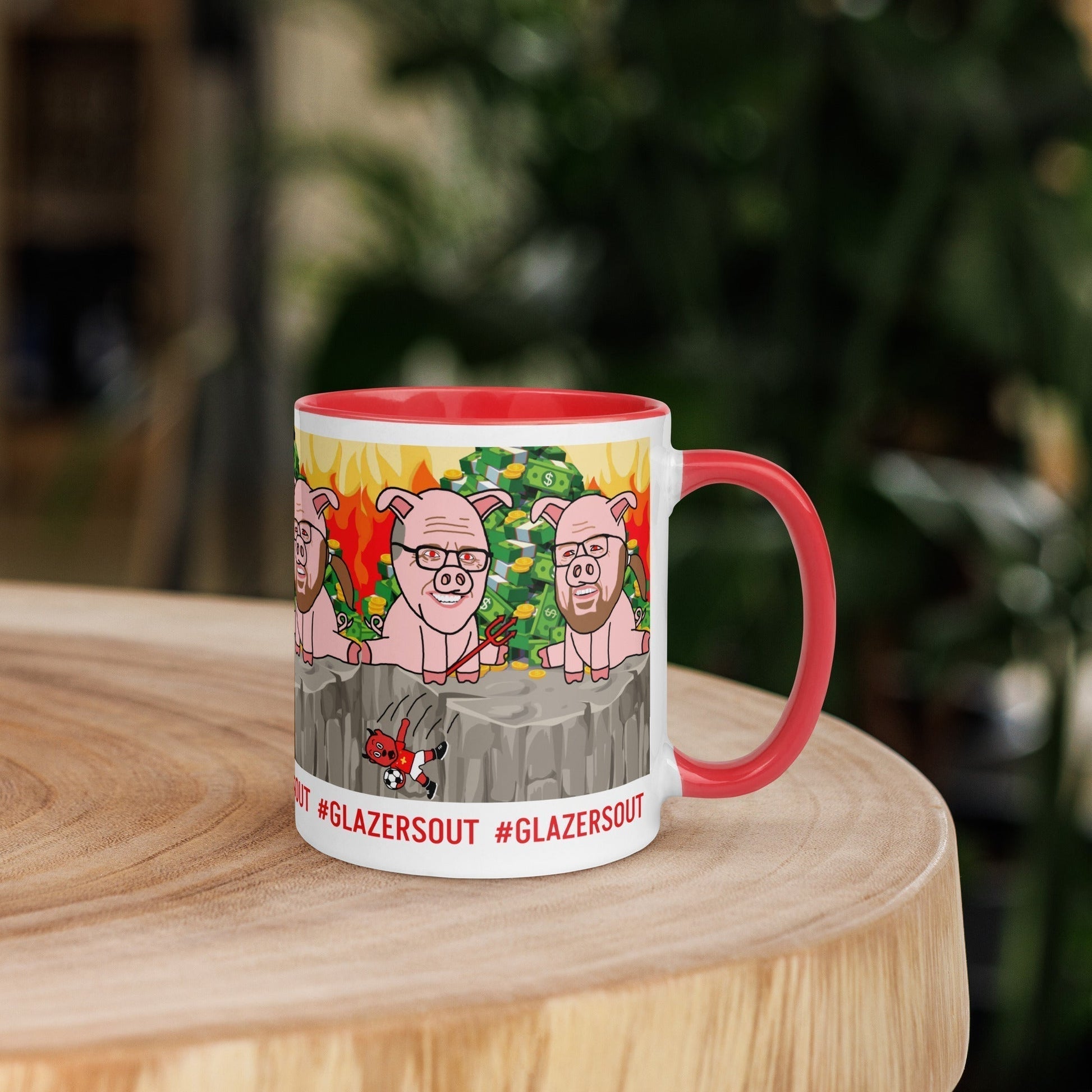 Glazers Out Manchester United Mug/ Cup with Color Inside, #GlazersOut Next Cult Brand Football, GlazersOut, Manchester United