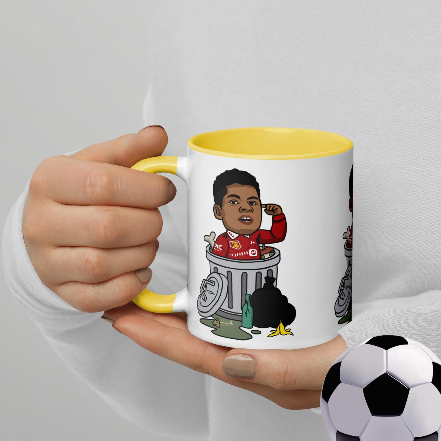 Trashford Marcus Rashford Manchester United Gift Man United Gift Marcus Rashford Mug with Color Inside Yellow Mugs Football Manchester United Marcus Rashford Next Cult Brand