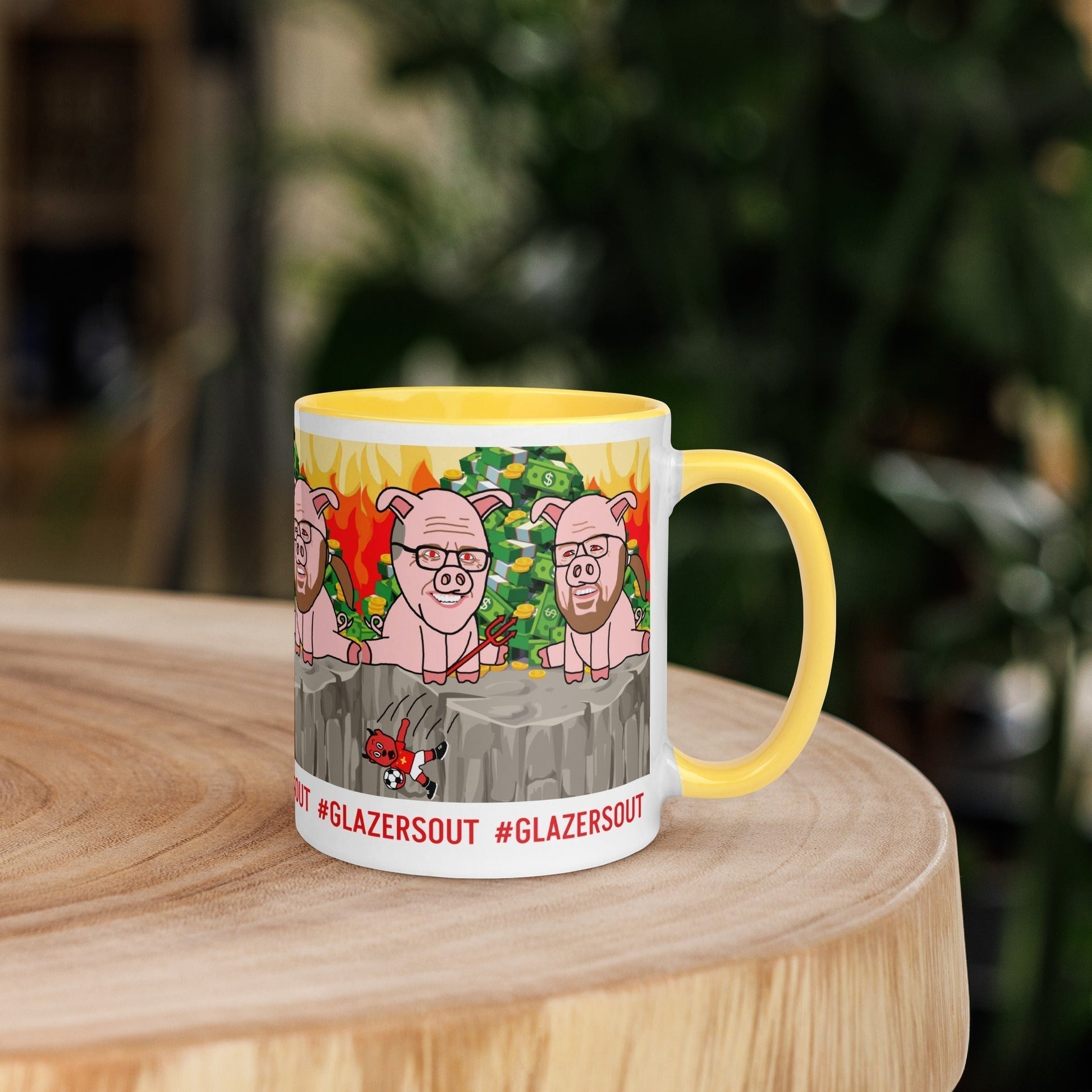 Glazers Out Manchester United Mug/ Cup with Color Inside, #GlazersOut Next Cult Brand Football, GlazersOut, Manchester United